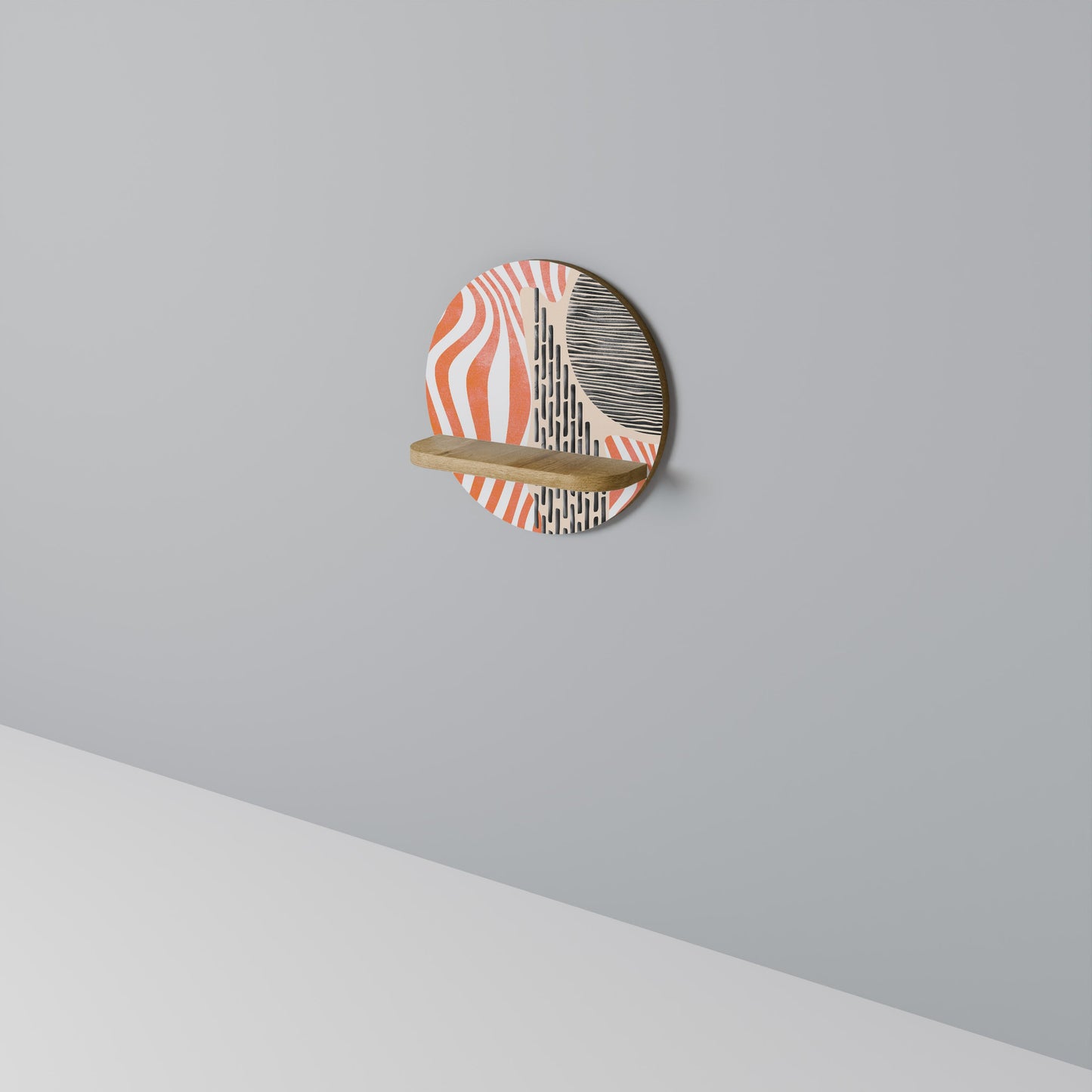 SUBLIME SYNTHESIS Mensola rotonda per arte in effetto rovere