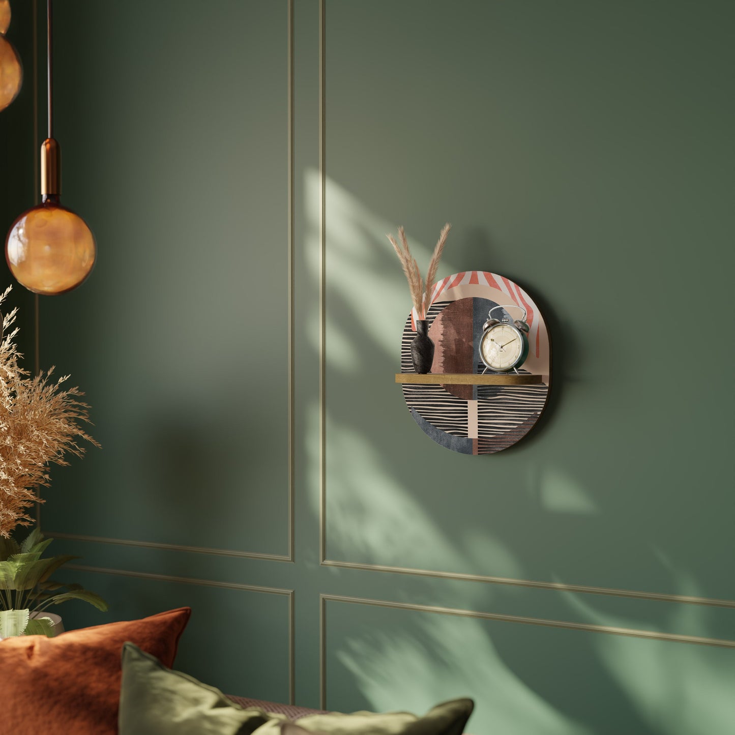 WHISPERS OF FORM Mensola ovale per arte in effetto rovere
