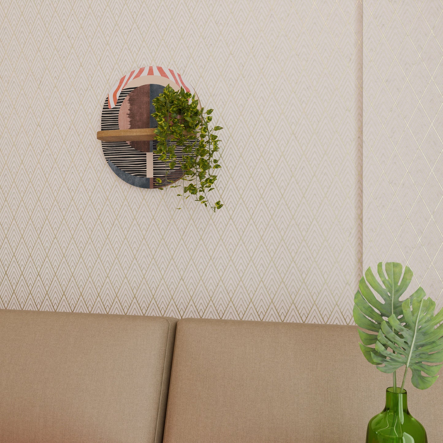 WHISPERS OF FORM Mensola ovale per arte in effetto rovere