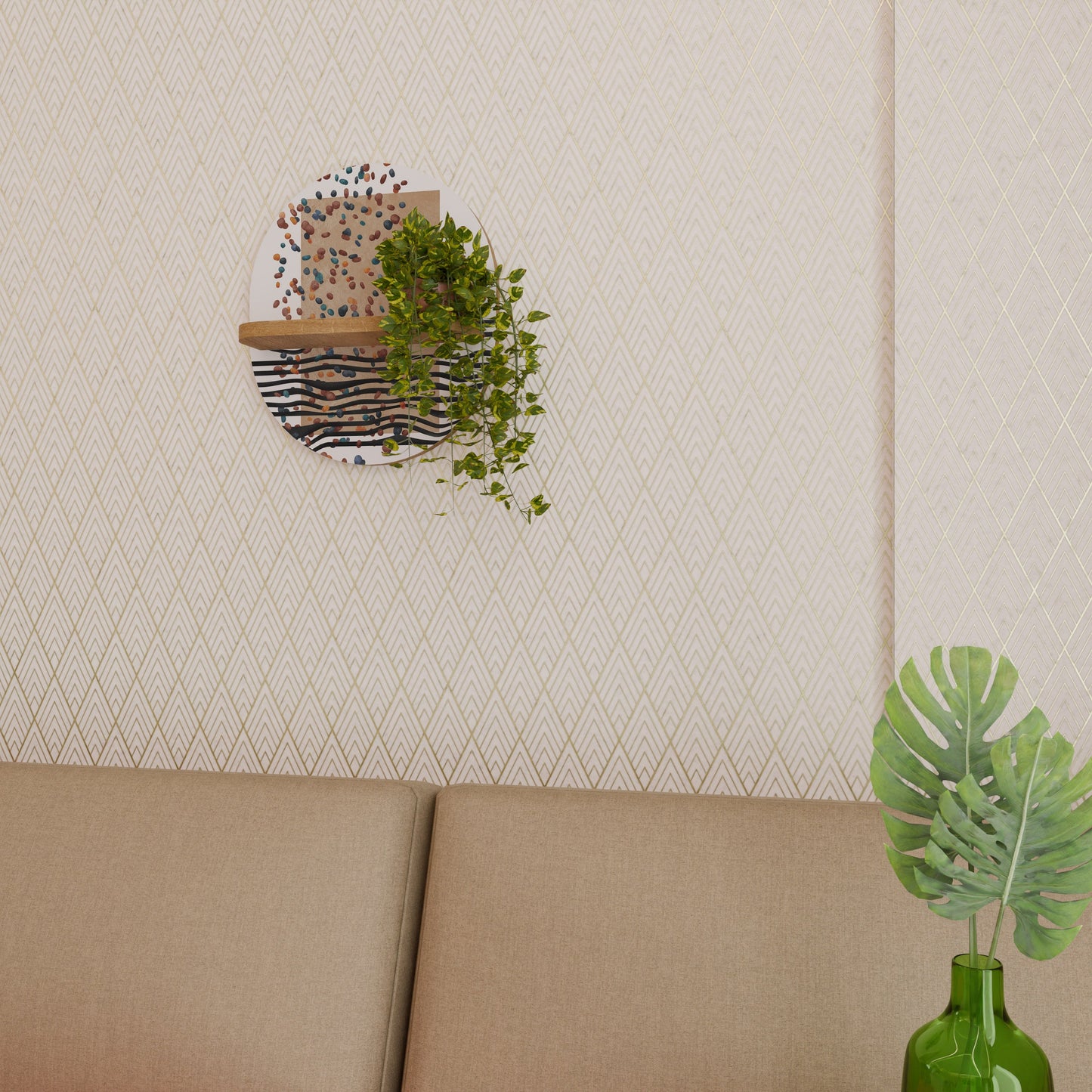 Mensola ovale IMAGINARY RAIN in effetto rovere