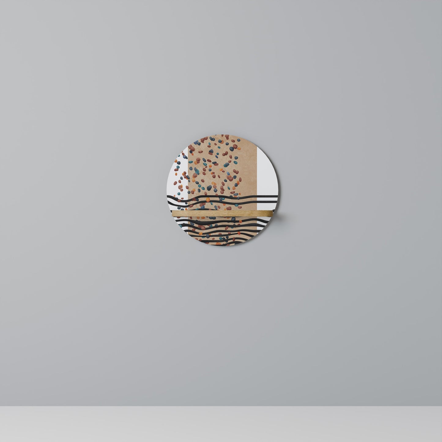 Mensola rotonda IMAGINARY RAIN in effetto rovere