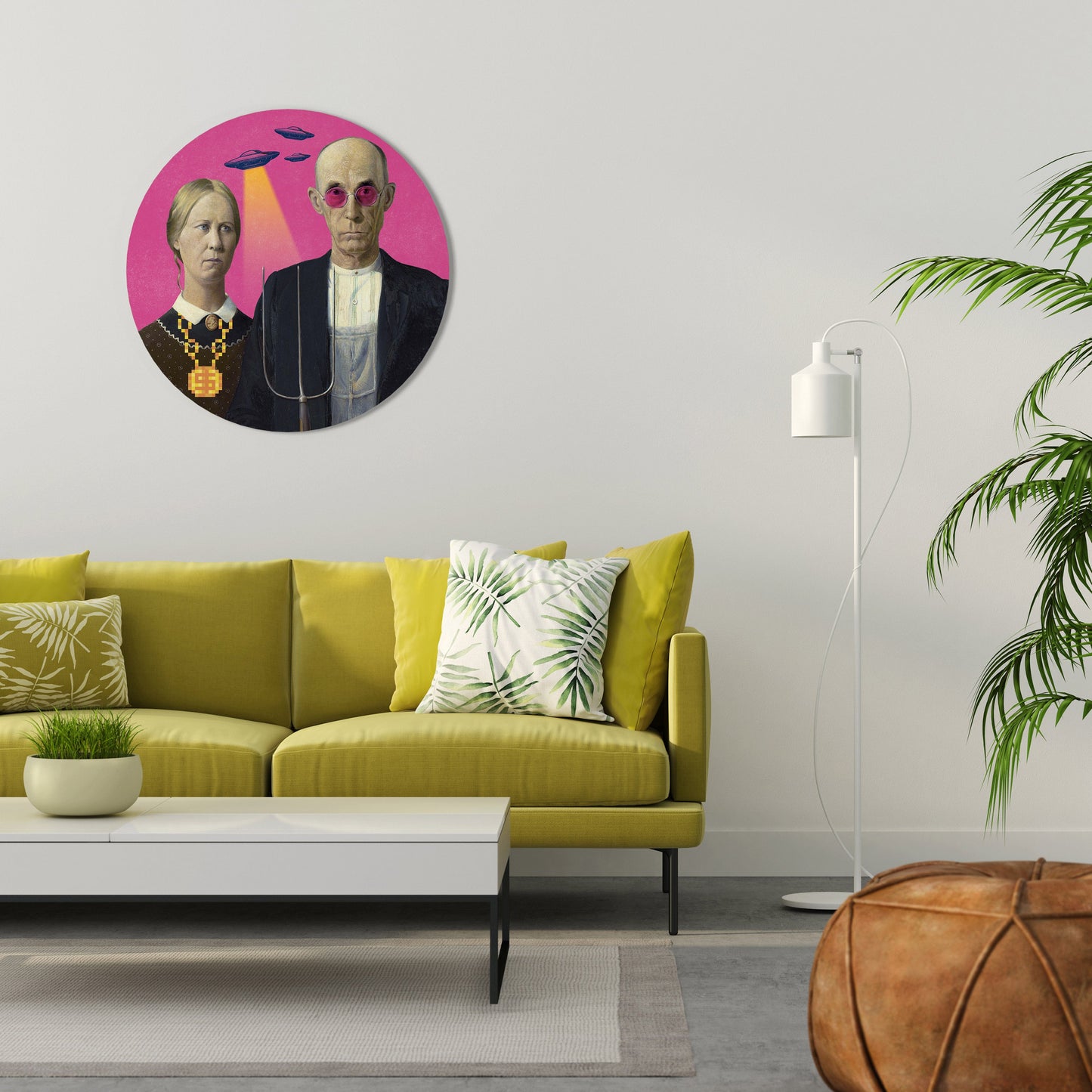 Arte murale rotonda AMERICAN GOTHIC ALIEN