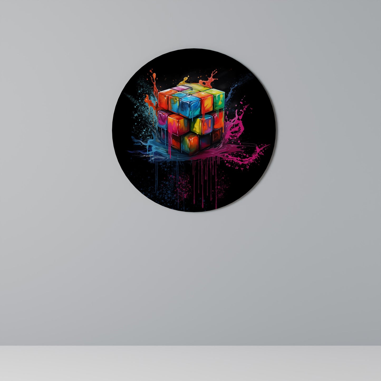 CUBE FUSION Arte murale rotonda