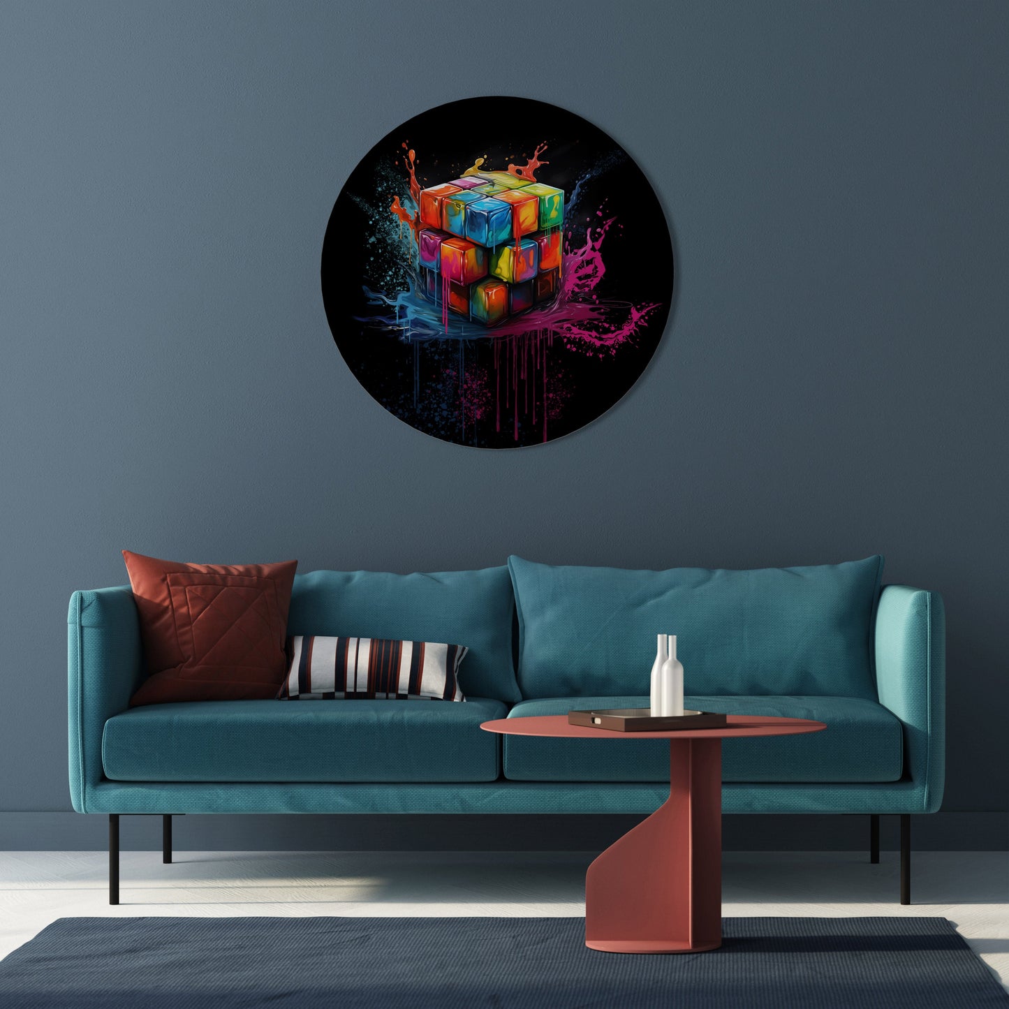 CUBE FUSION Arte murale rotonda