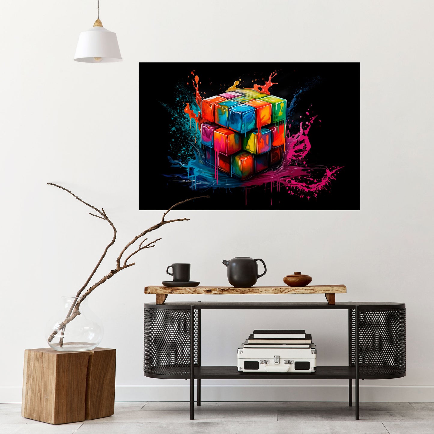 Poster orizzontale staccabile e attaccabile CUBE FUSION
