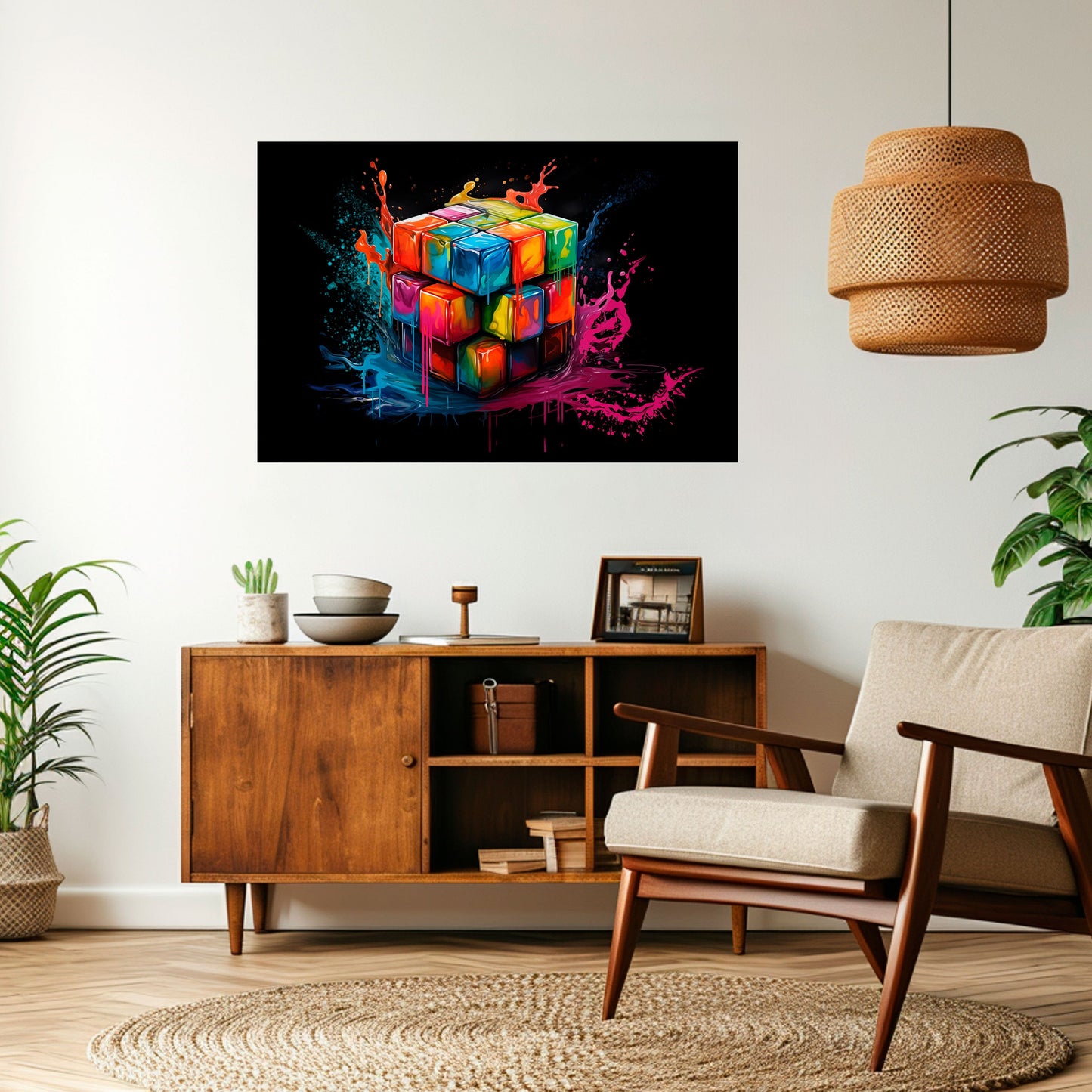 Poster orizzontale staccabile e attaccabile CUBE FUSION