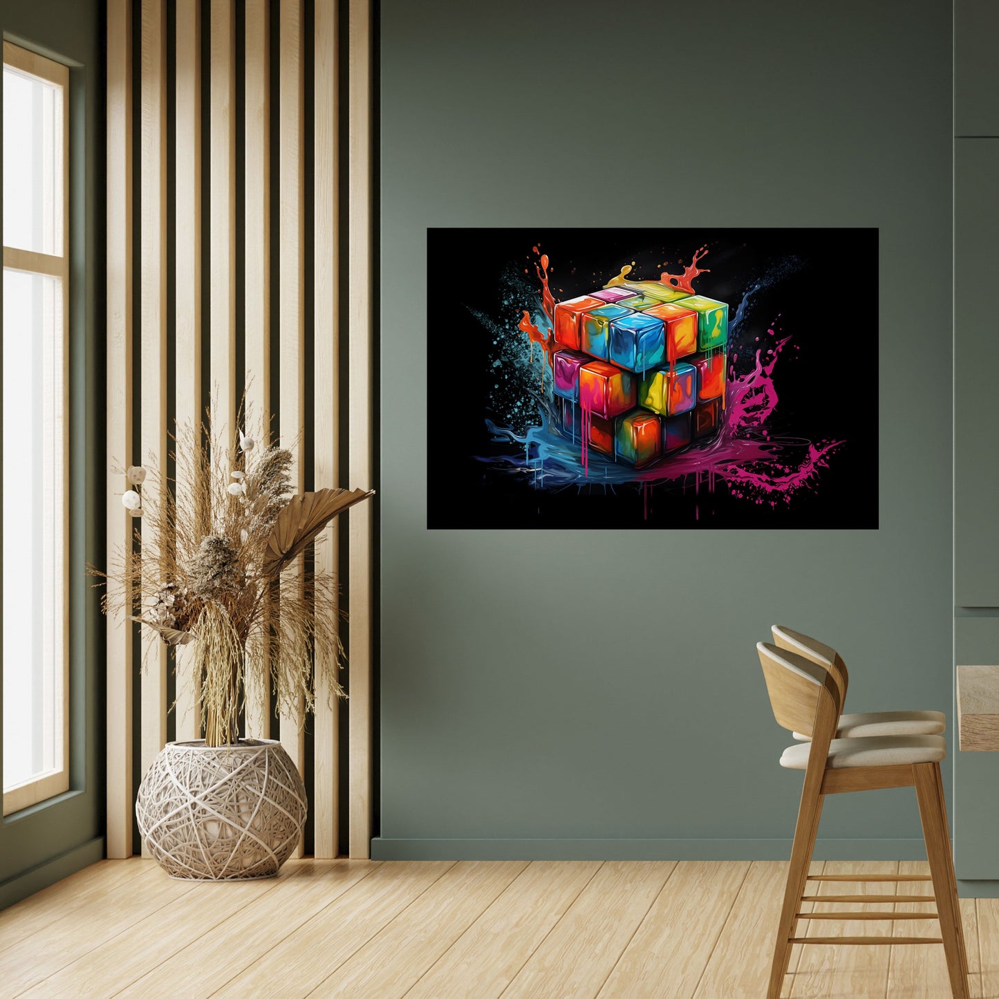 Poster orizzontale staccabile e attaccabile CUBE FUSION