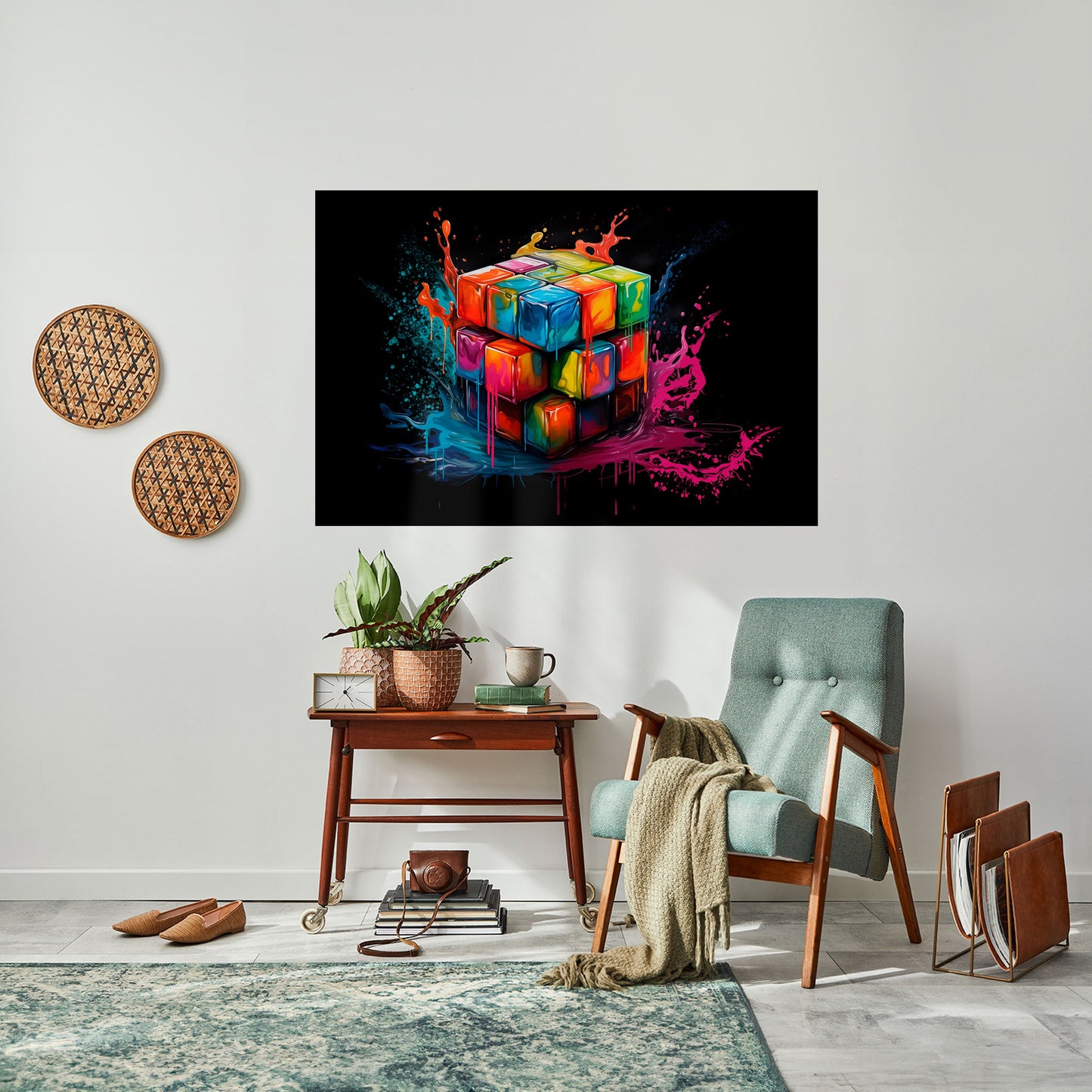 Poster orizzontale staccabile e attaccabile CUBE FUSION