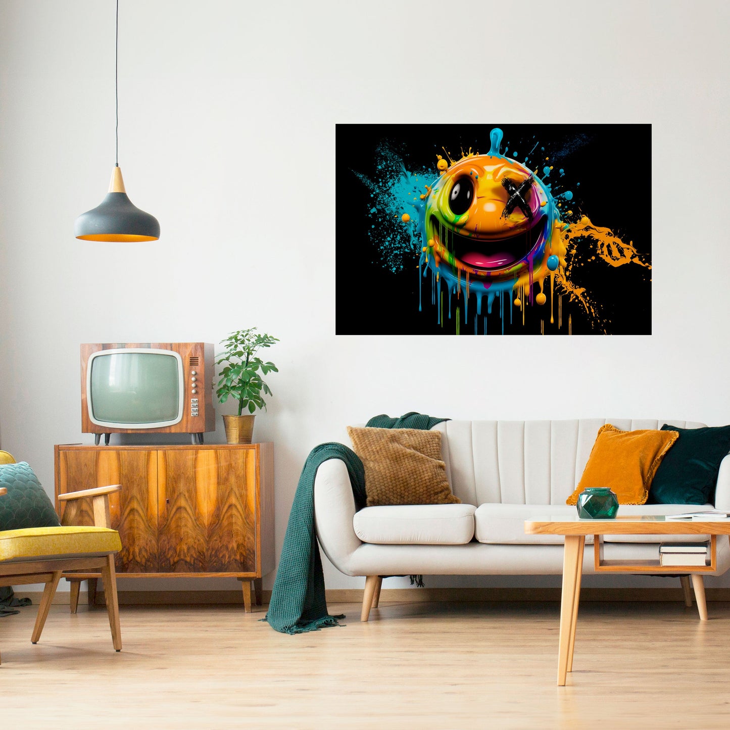 Poster orizzontale staccabile e attaccabile TRIPPY HAPPINESS
