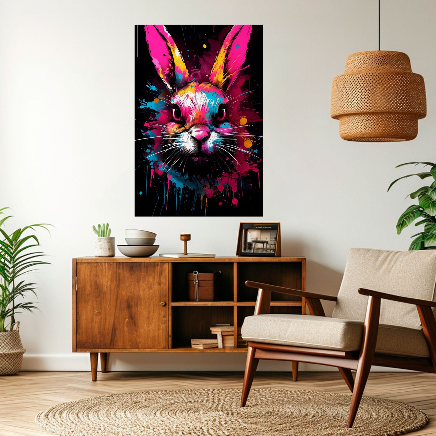 NON SEGUIRE IL CONIGLIO Poster verticale staccabile e attaccabile