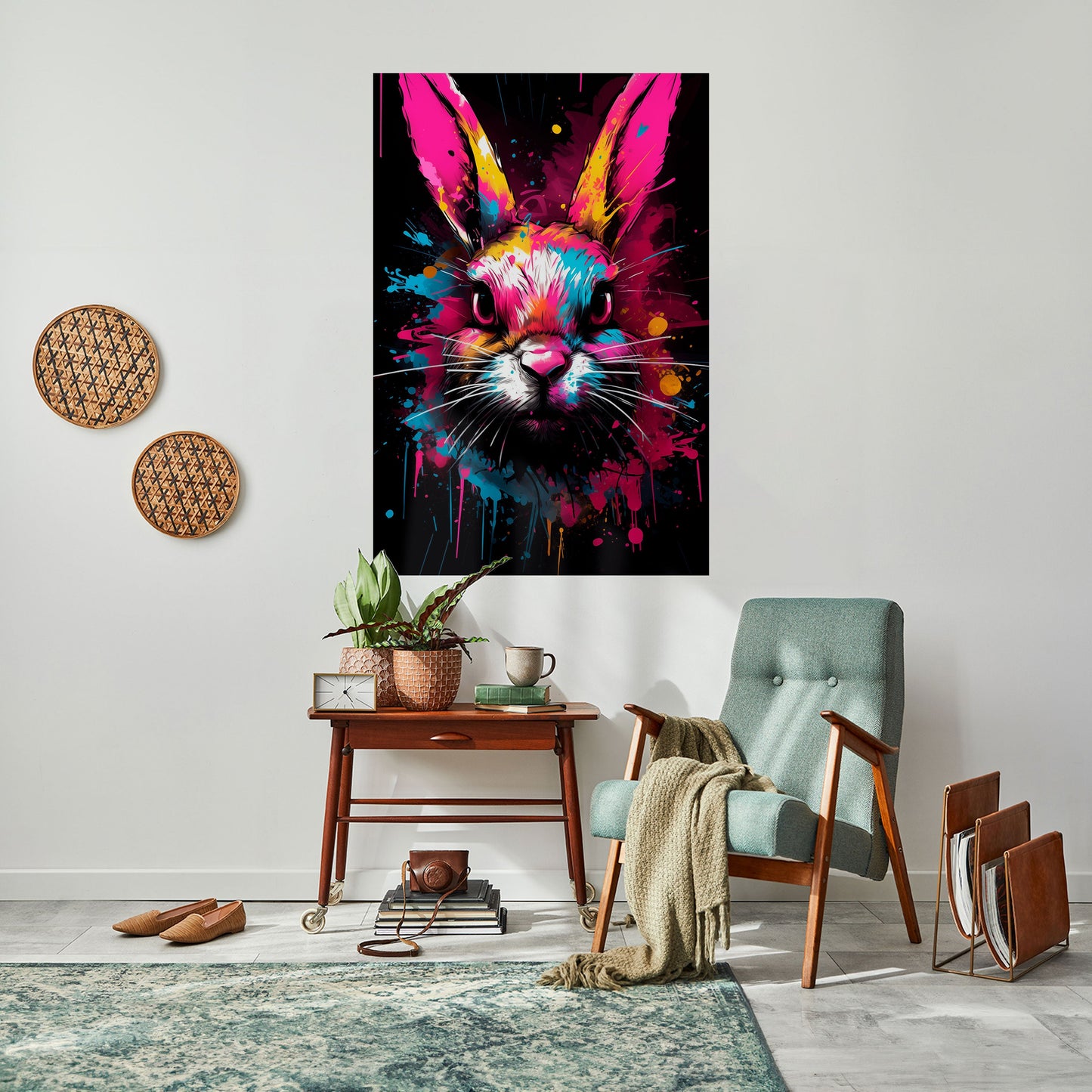 NON SEGUIRE IL CONIGLIO Poster verticale staccabile e attaccabile
