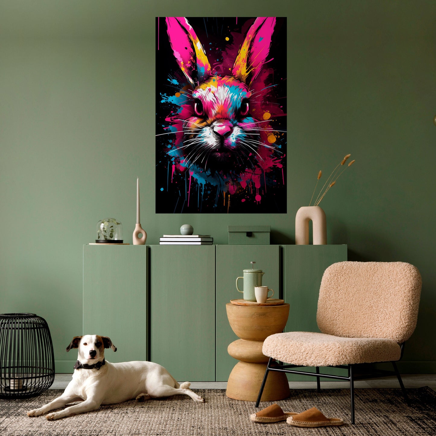 NON SEGUIRE IL CONIGLIO Poster verticale staccabile e attaccabile