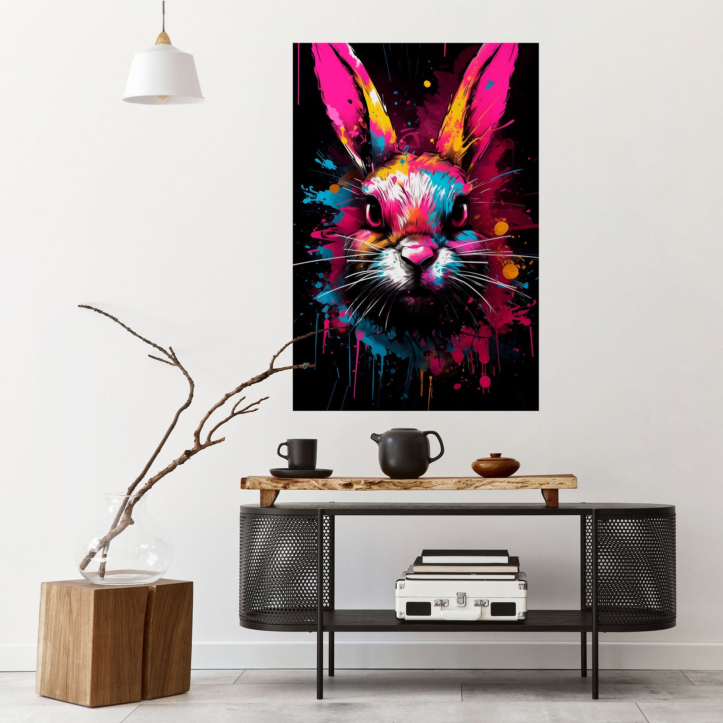 NON SEGUIRE IL CONIGLIO Poster verticale staccabile e attaccabile