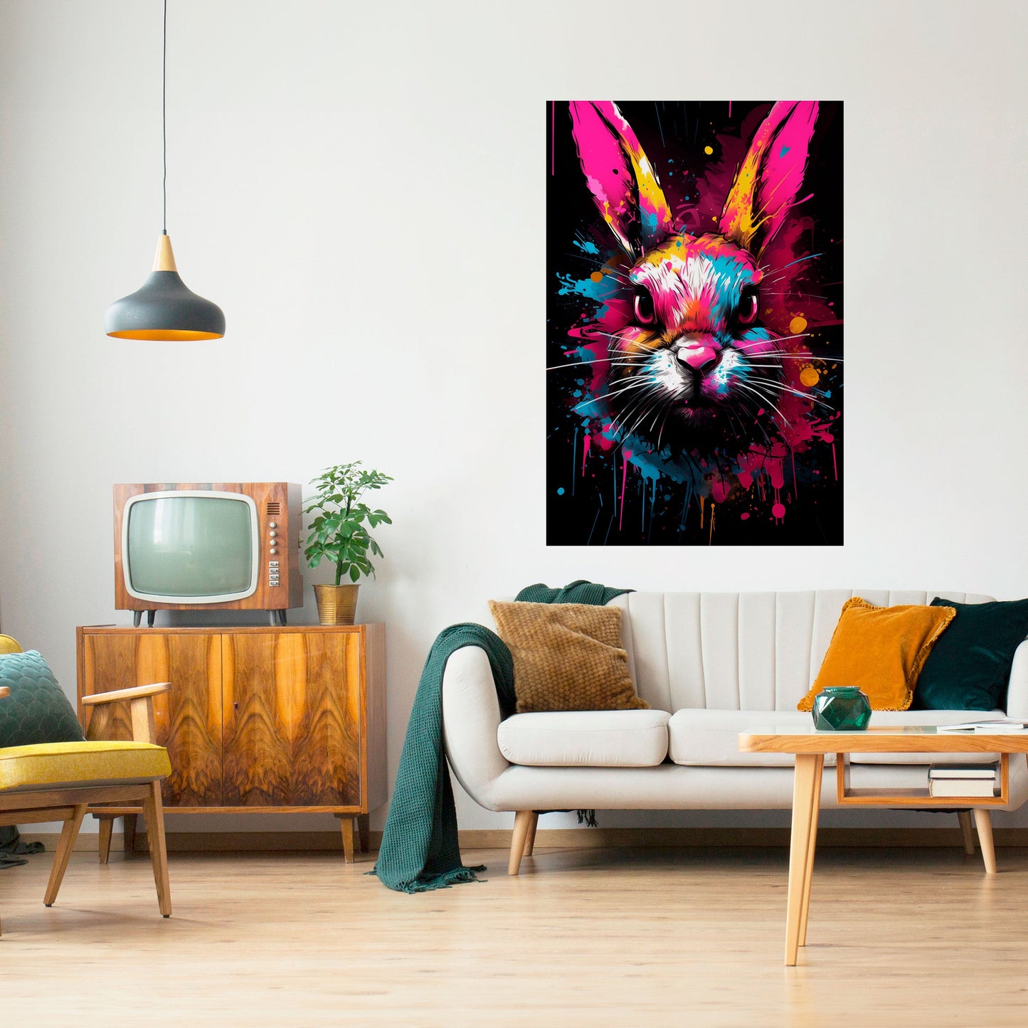 NON SEGUIRE IL CONIGLIO Poster verticale staccabile e attaccabile