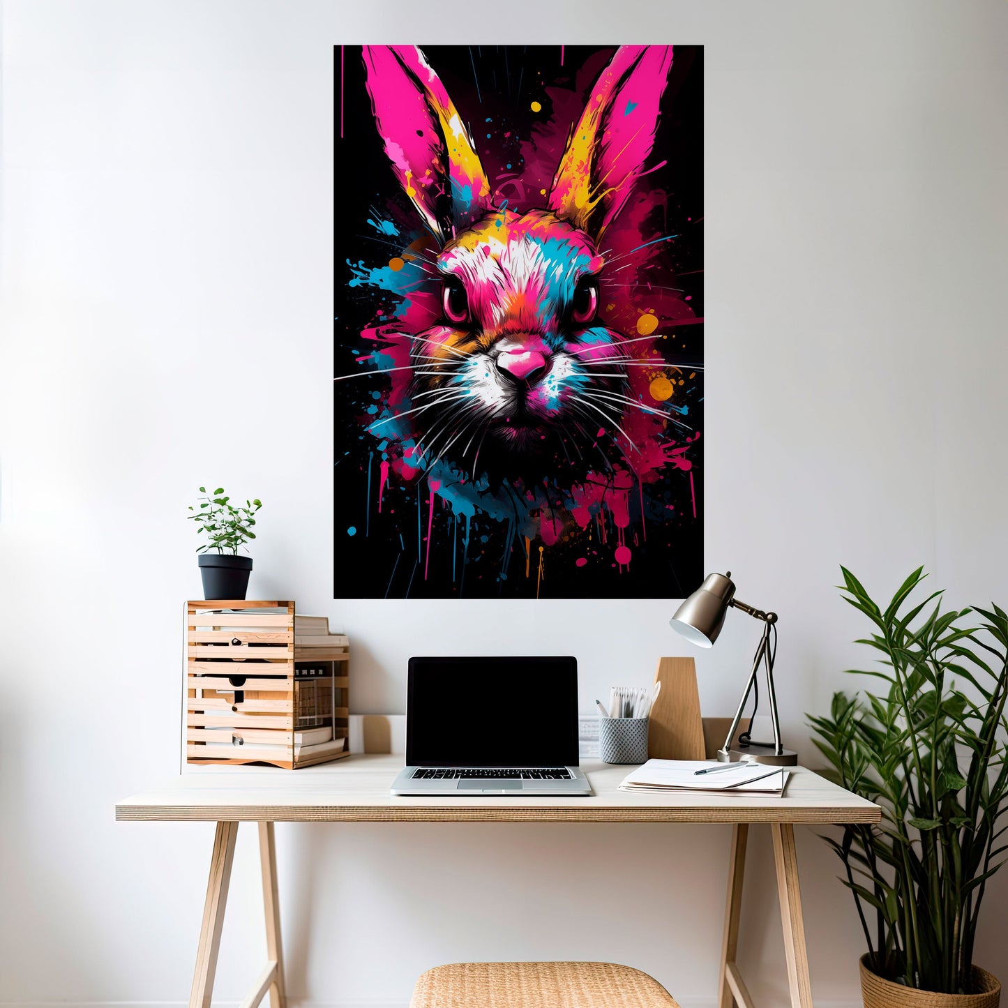 NON SEGUIRE IL CONIGLIO Poster verticale staccabile e attaccabile