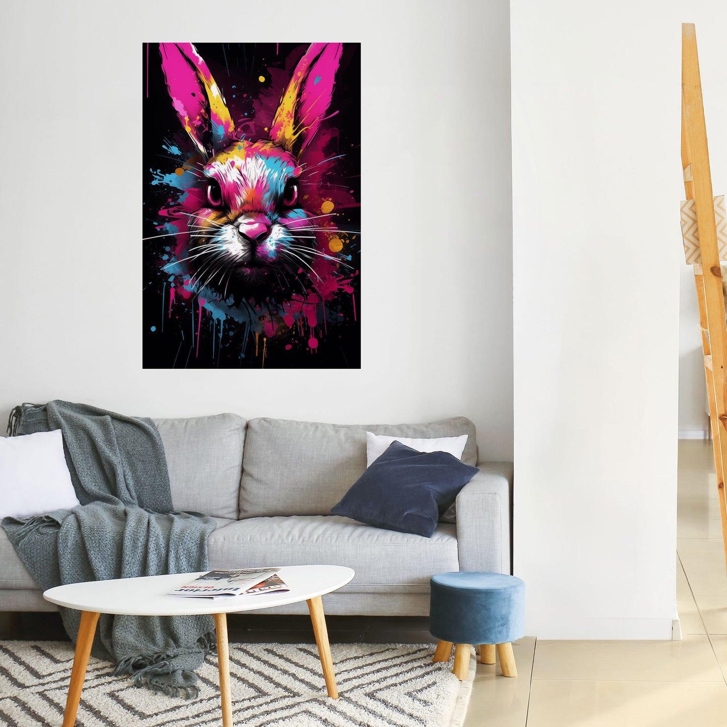 NON SEGUIRE IL CONIGLIO Poster verticale staccabile e attaccabile