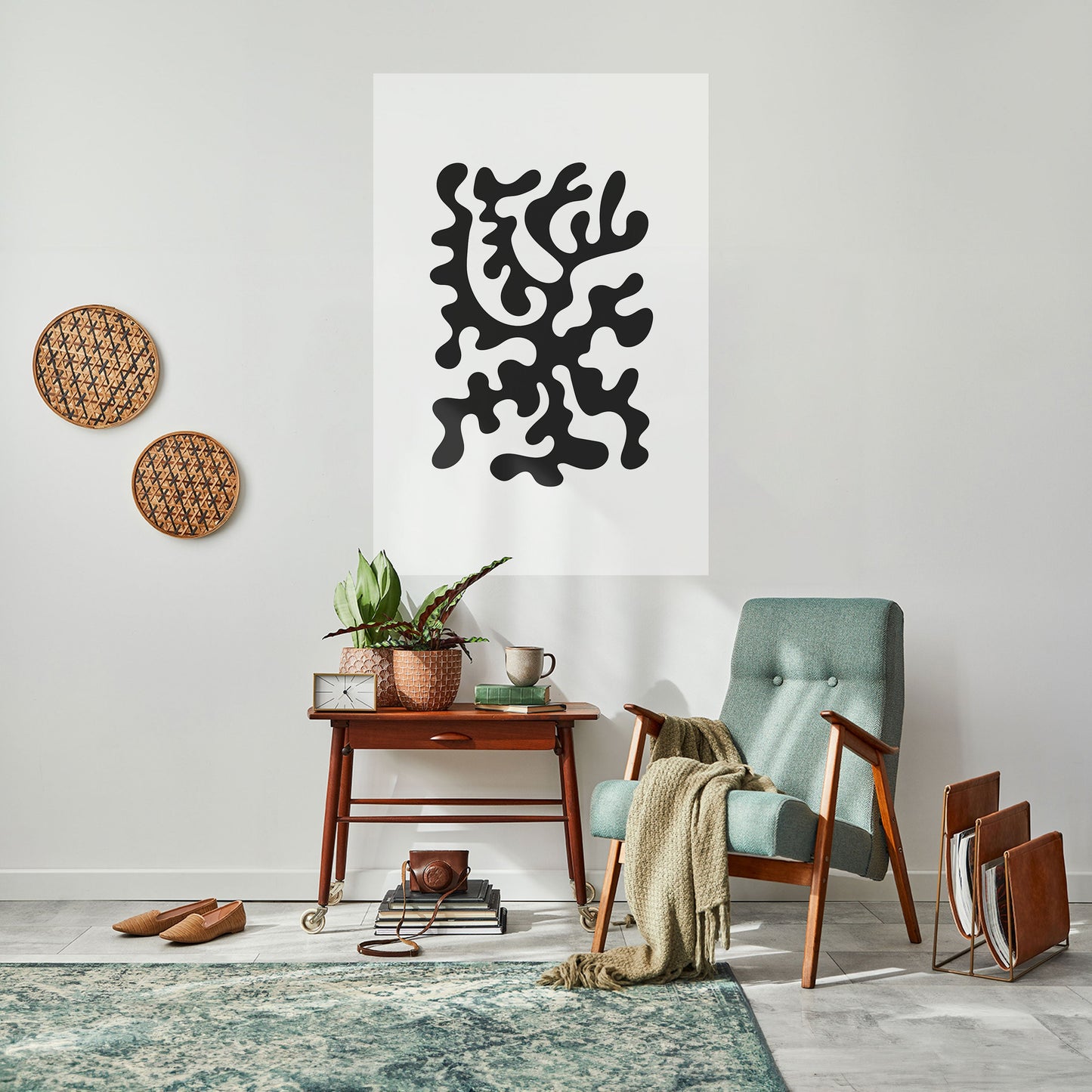 Poster verticale staccabile e attaccabile CHARCOAL CASCADE