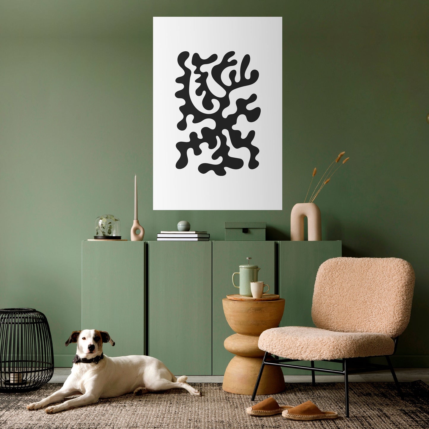 Poster verticale staccabile e attaccabile CHARCOAL CASCADE