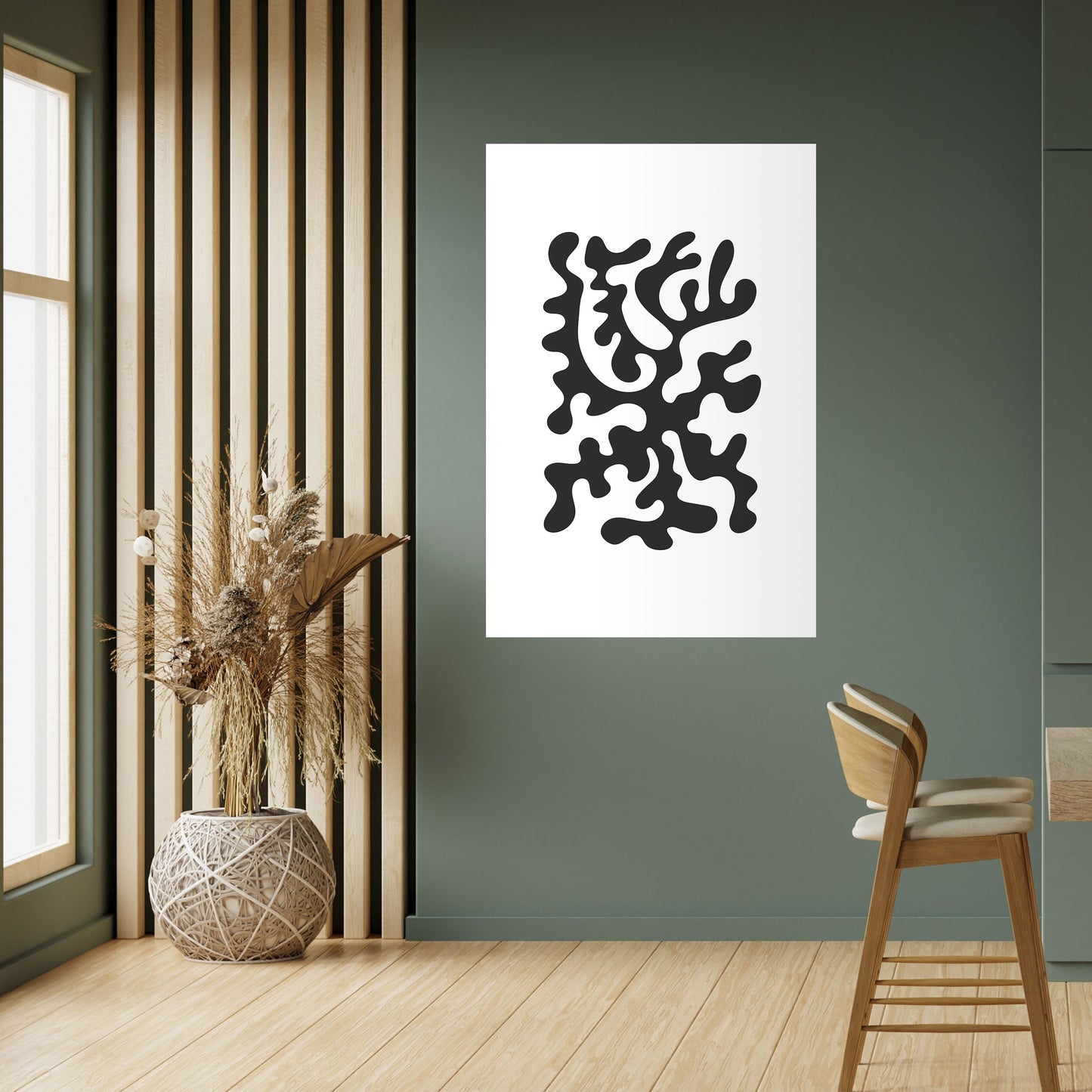 Poster verticale staccabile e attaccabile CHARCOAL CASCADE