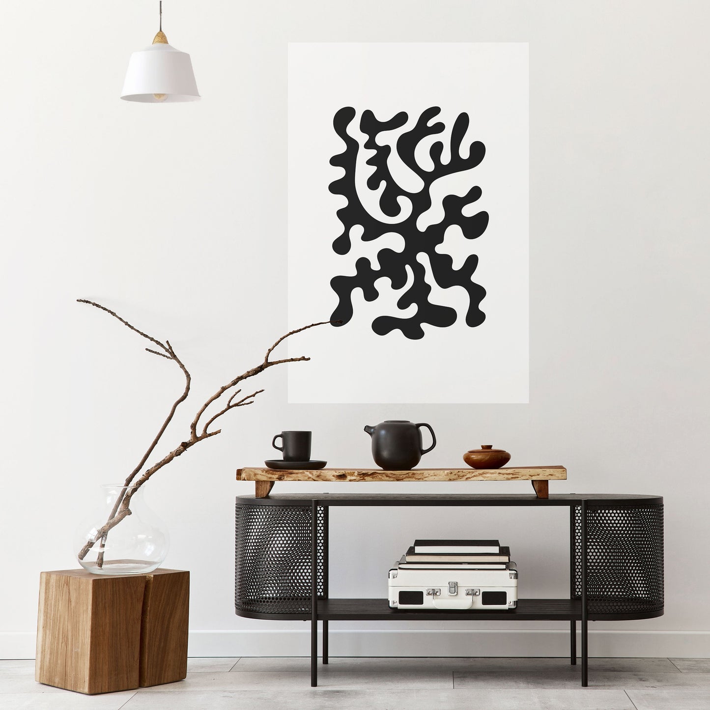 Poster verticale staccabile e attaccabile CHARCOAL CASCADE