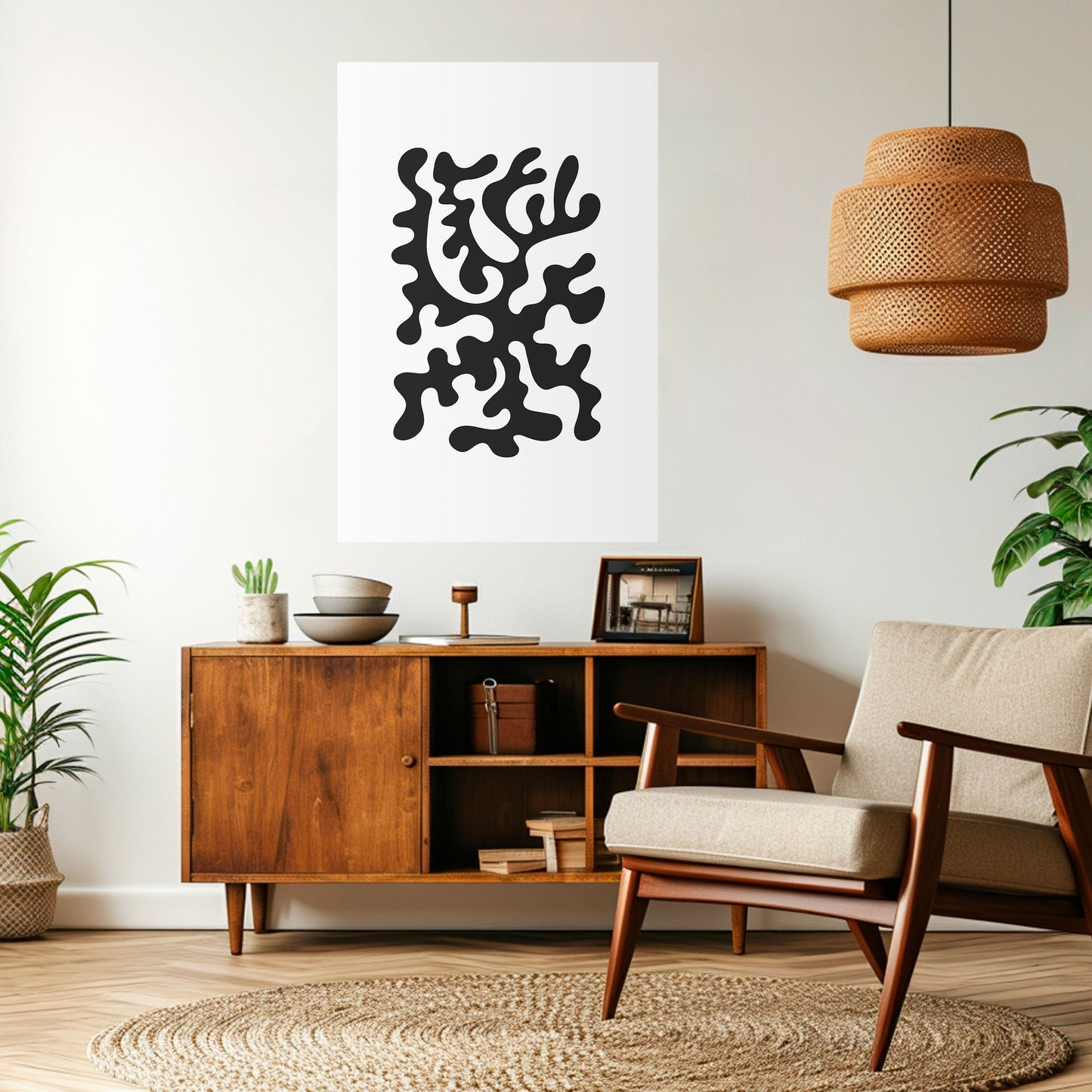 Poster verticale staccabile e attaccabile CHARCOAL CASCADE