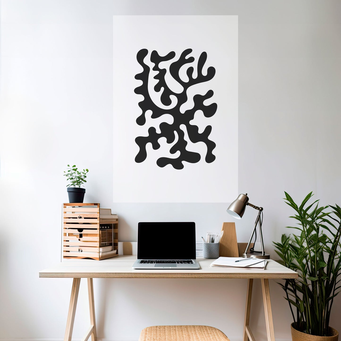 Poster verticale staccabile e attaccabile CHARCOAL CASCADE