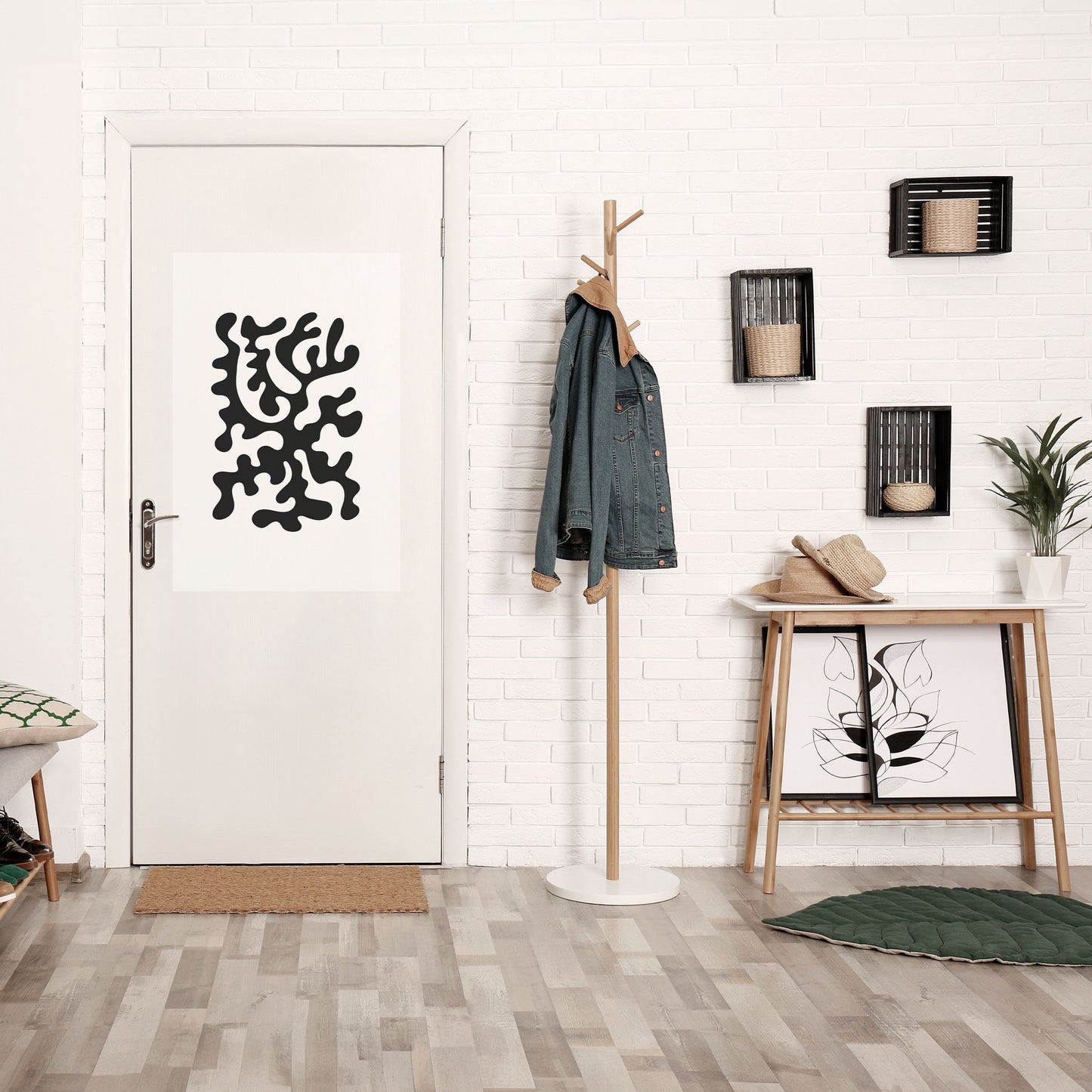 Poster verticale staccabile e attaccabile CHARCOAL CASCADE