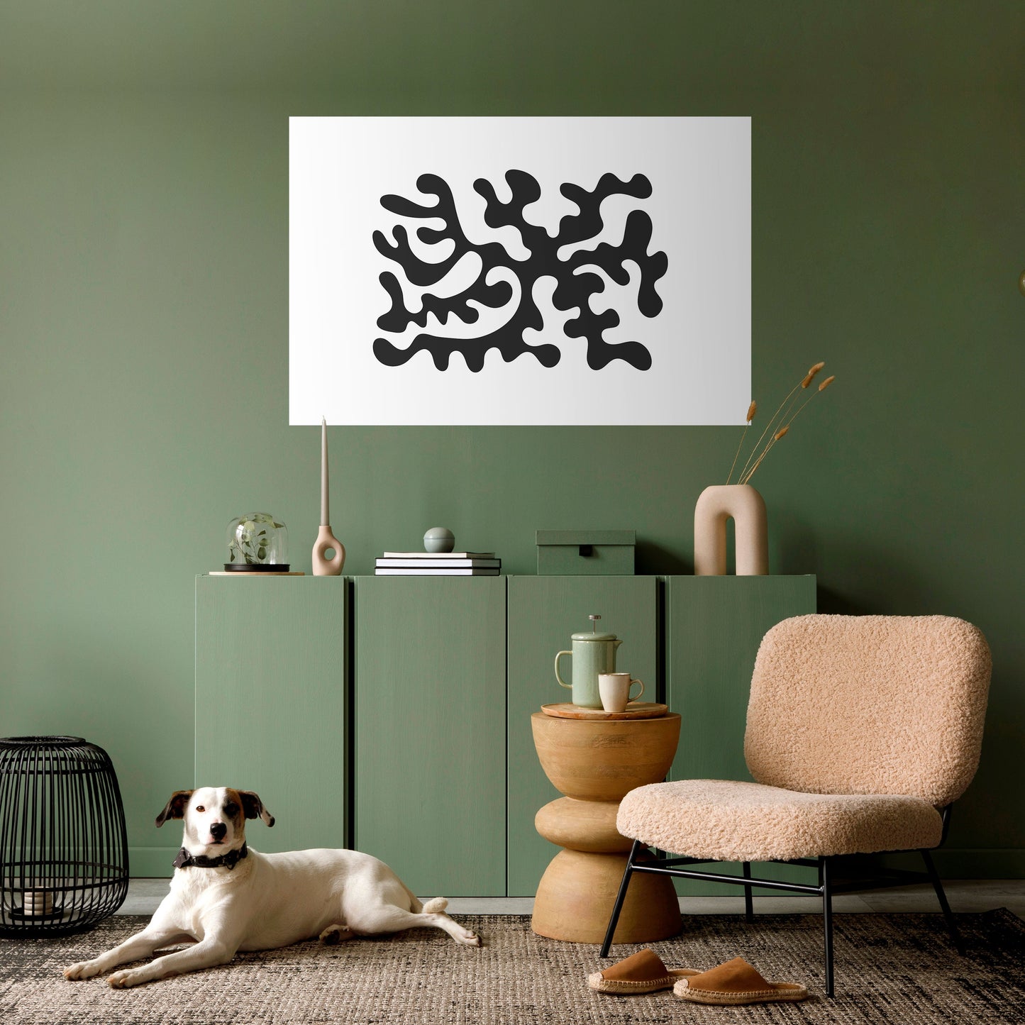 Poster orizzontale staccabile e attaccabile CHARCOAL CASCADE