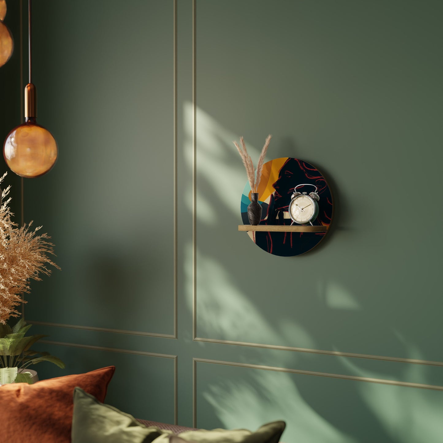 SILHOUETTE SONATA Mensola rotonda per arte in effetto rovere
