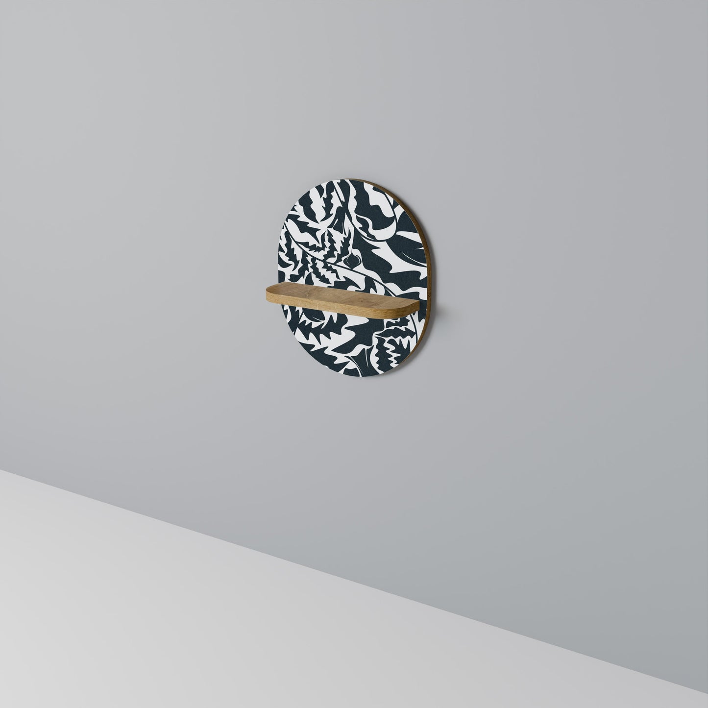 ETHEREAL ORNAMENT Mensola ovale in effetto rovere