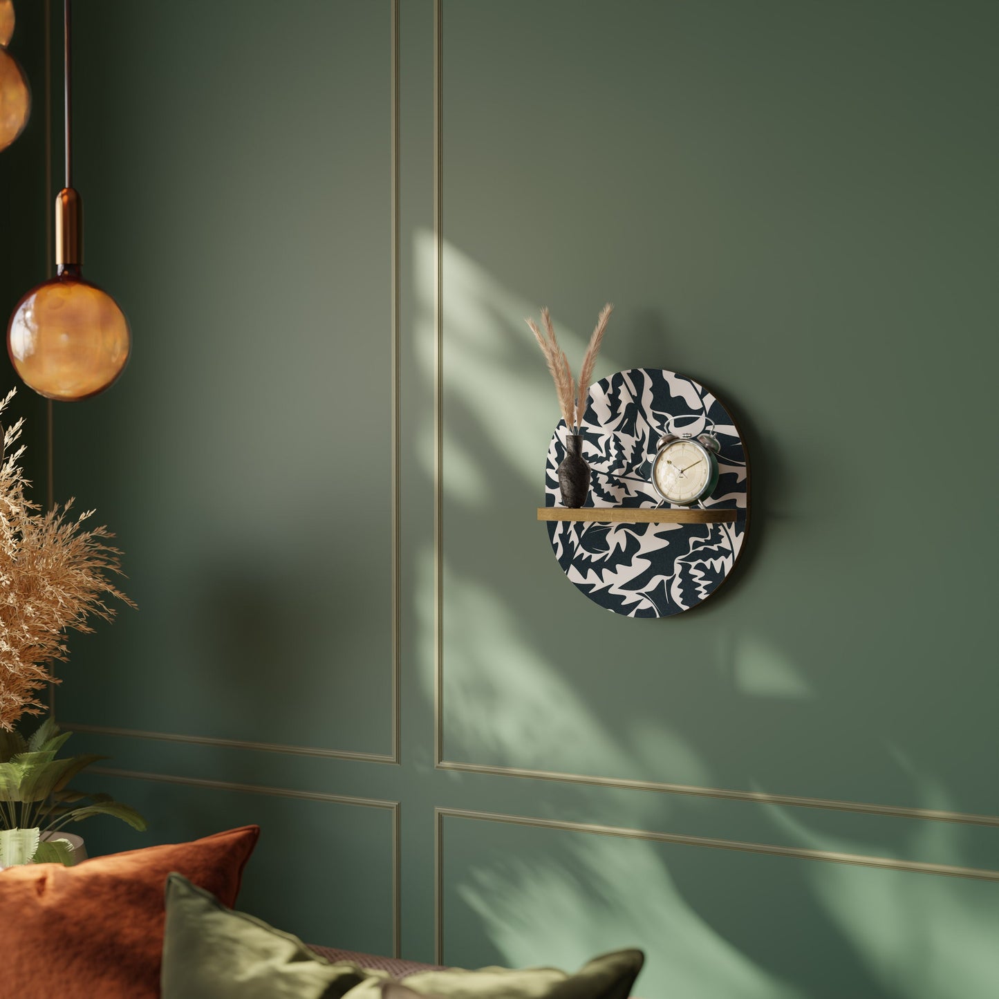 ETHEREAL ORNAMENT Mensola ovale in effetto rovere