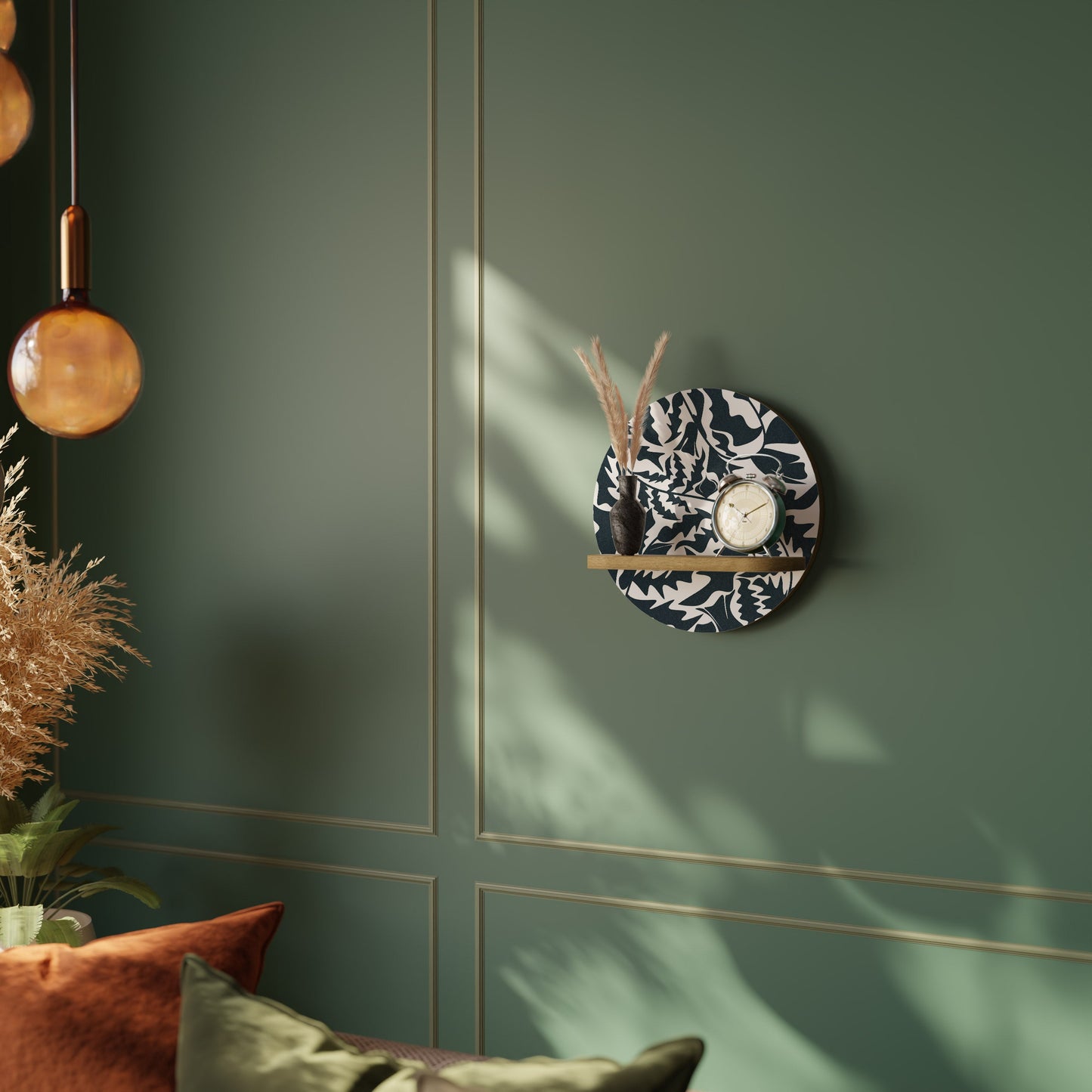 ETHEREAL ORNAMENT Mensola rotonda per arte in effetto rovere