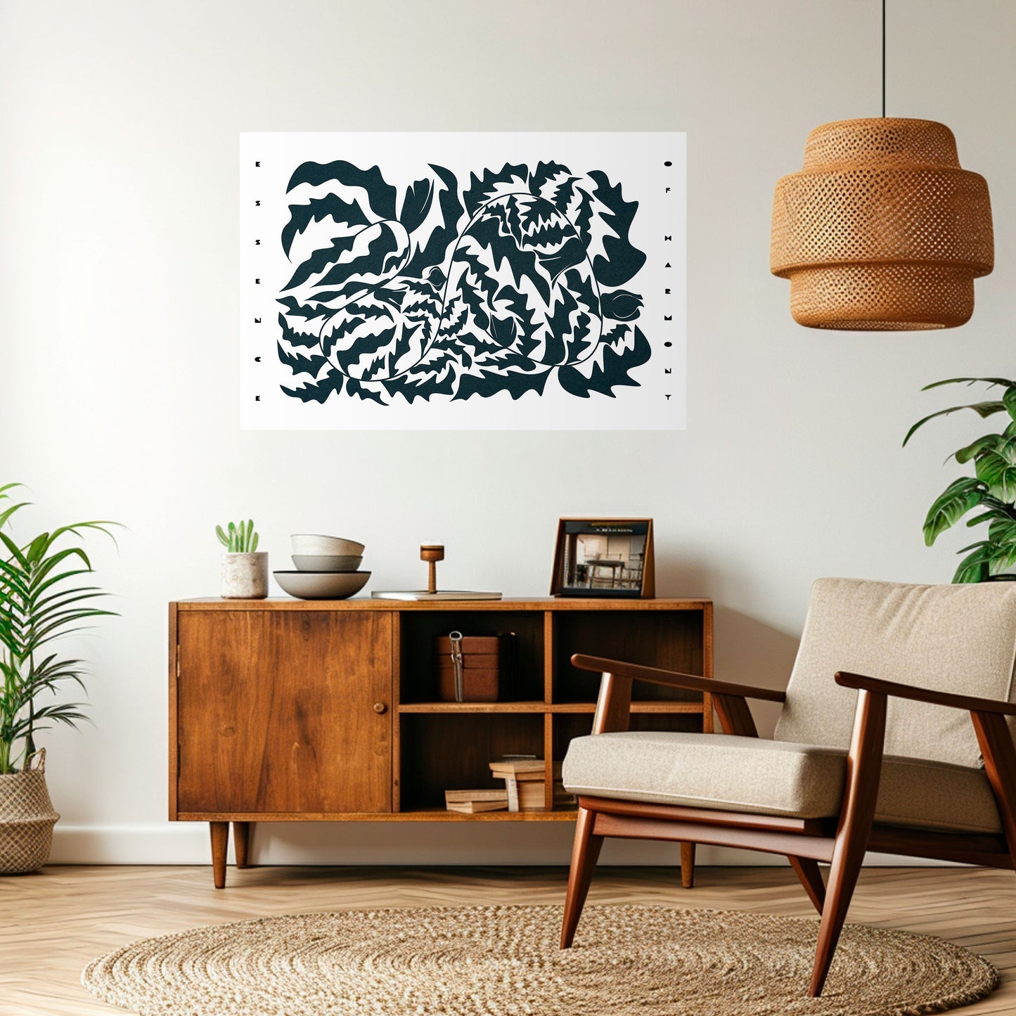 Poster orizzontale staccabile e attaccabile ORNAMENTO ETEREALE