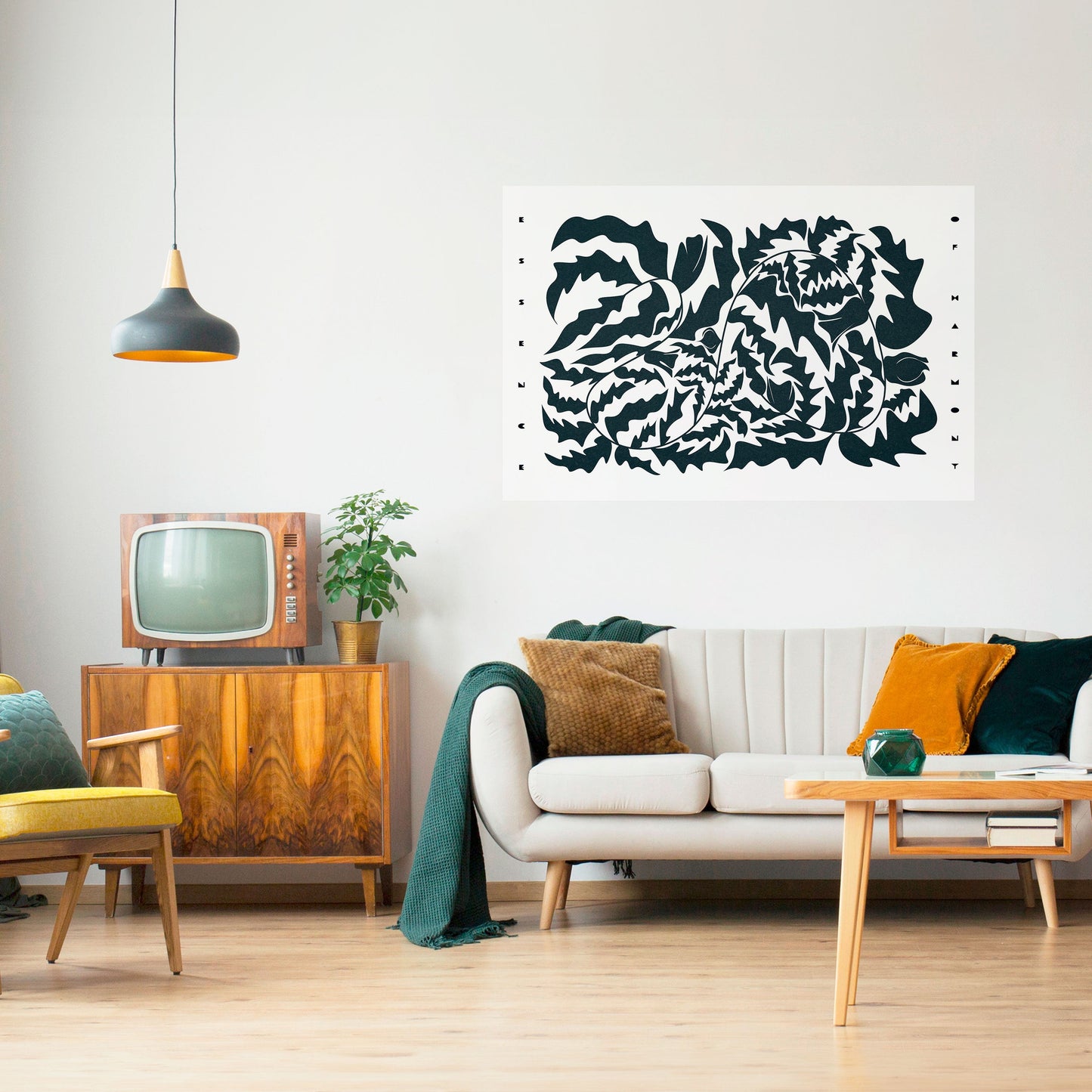 Poster orizzontale staccabile e attaccabile ORNAMENTO ETEREALE