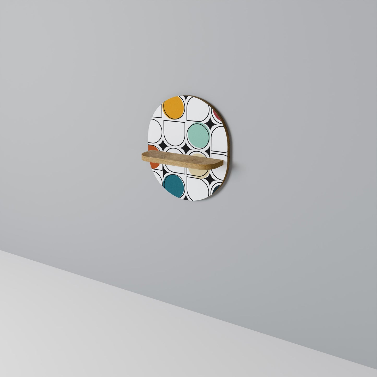 HUE HARMONY Mensola ovale per opere d'arte in effetto rovere