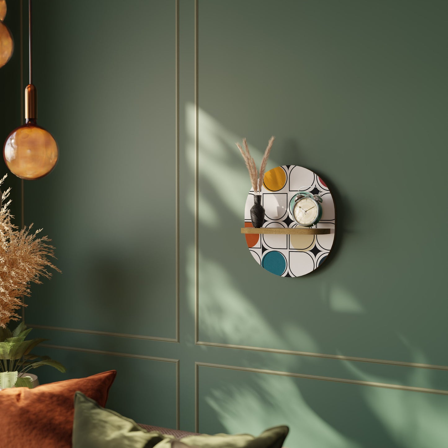 HUE HARMONY Mensola ovale per opere d'arte in effetto rovere