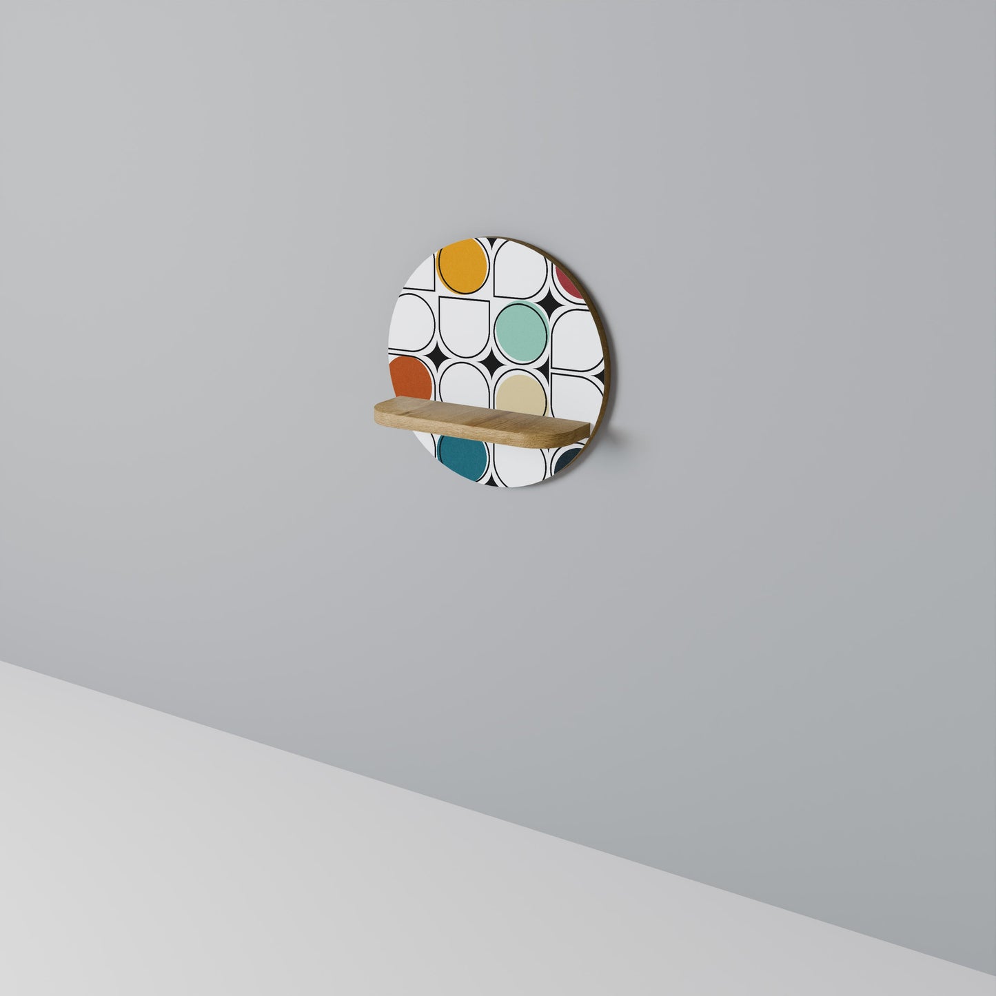 HUE HARMONY Mensola rotonda per arte in effetto rovere
