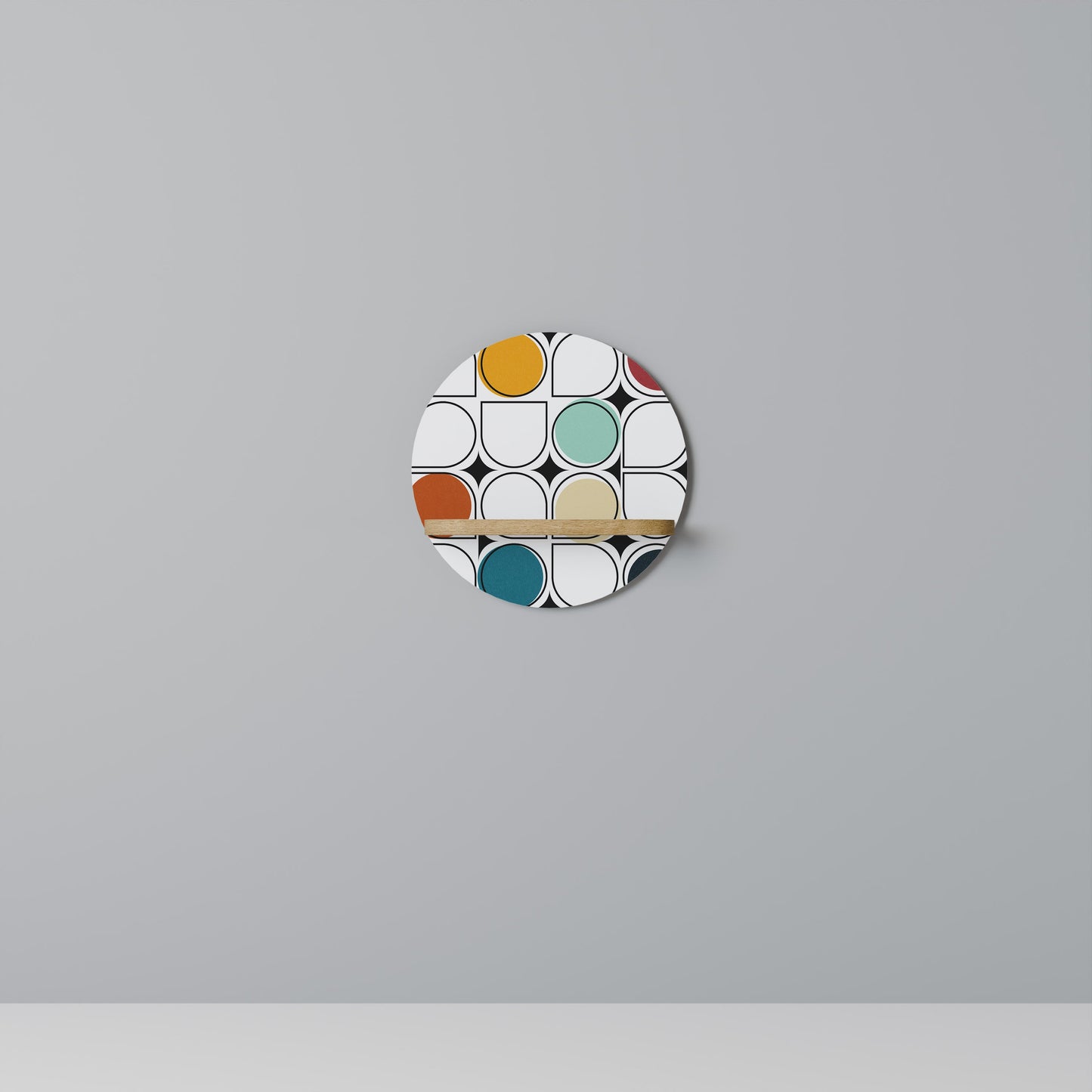 HUE HARMONY Mensola rotonda per arte in effetto rovere