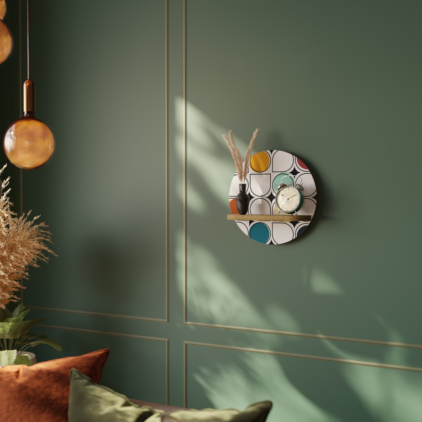HUE HARMONY Mensola rotonda per arte in effetto rovere