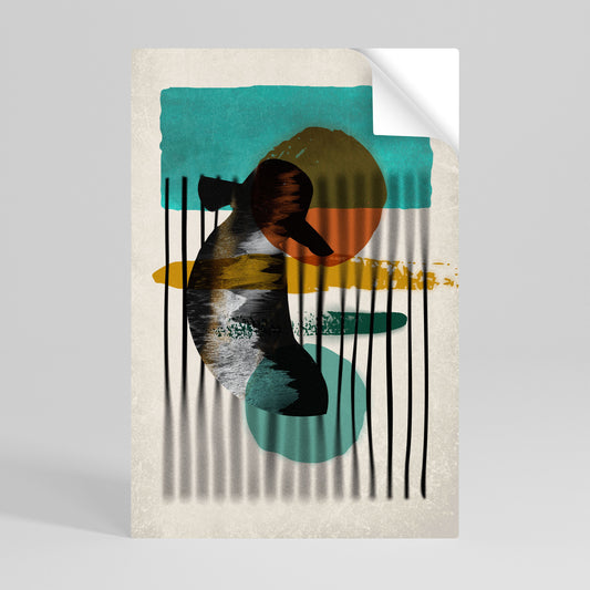 Poster verticale staccabile e attaccabile INKWELL TURQOISE