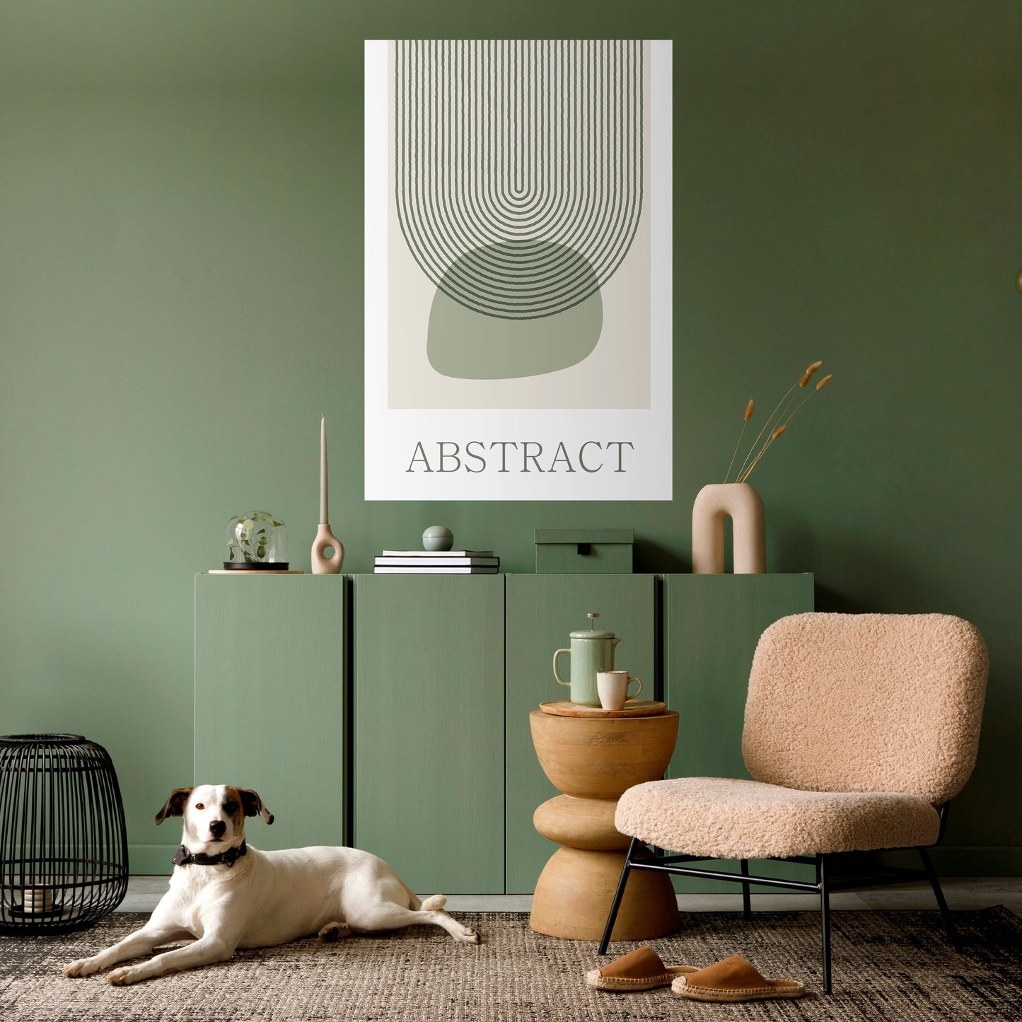 Poster verticale staccabile e attaccabile ASTRATTO VERDE