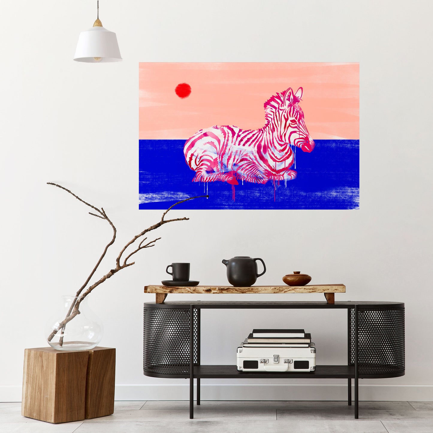 Poster orizzontale staccabile e attaccabile con fantasia zebra