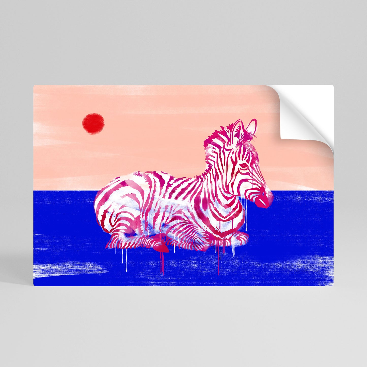 Poster orizzontale staccabile e attaccabile con fantasia zebra