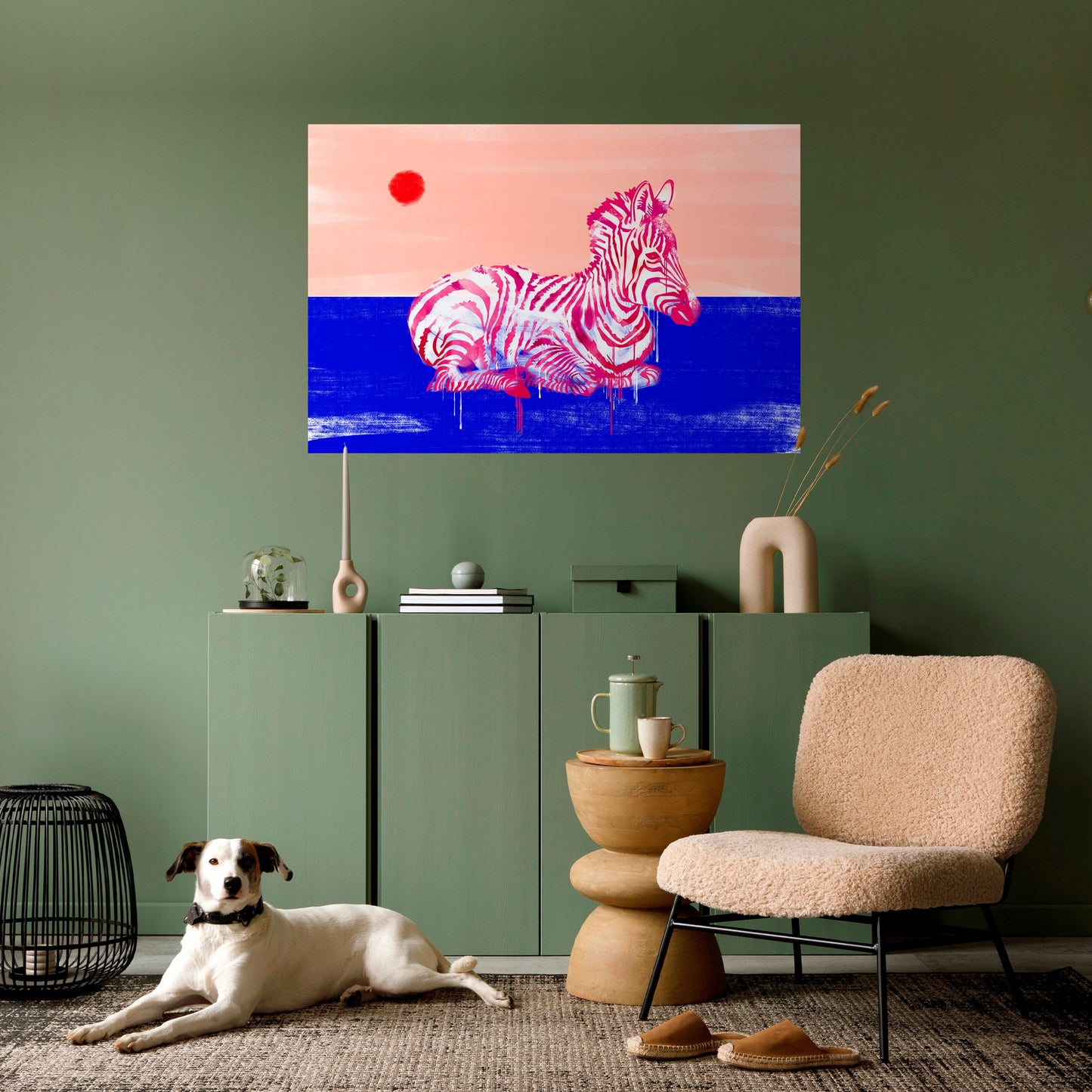 Poster orizzontale staccabile e attaccabile con fantasia zebra