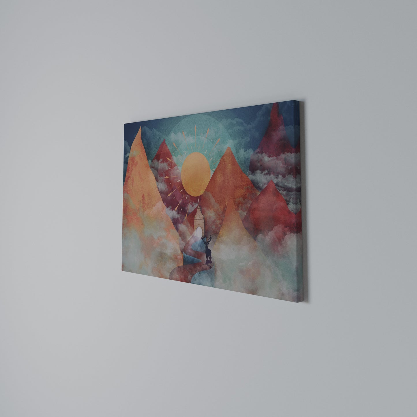 THE DEER MOUNTAIN Horizontal Canvas Print