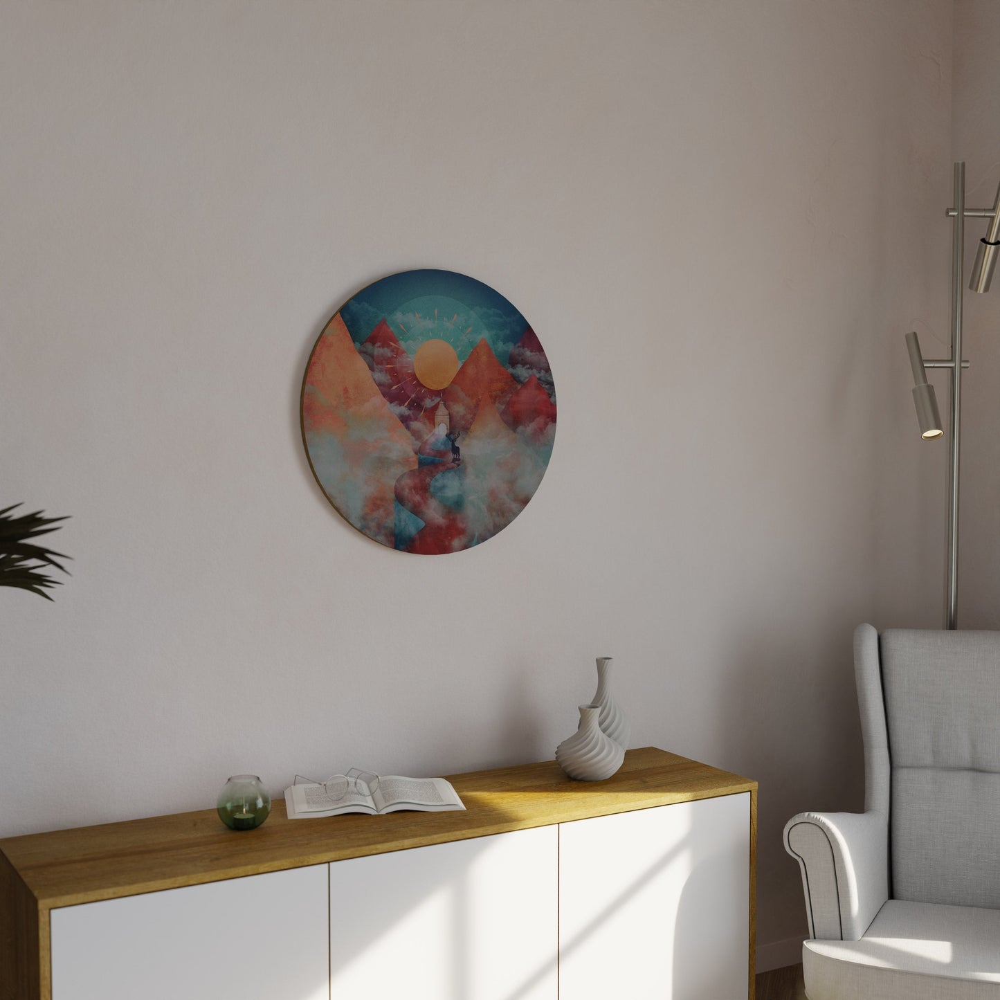 THE DEER MOUNTAIN Round Wall Art