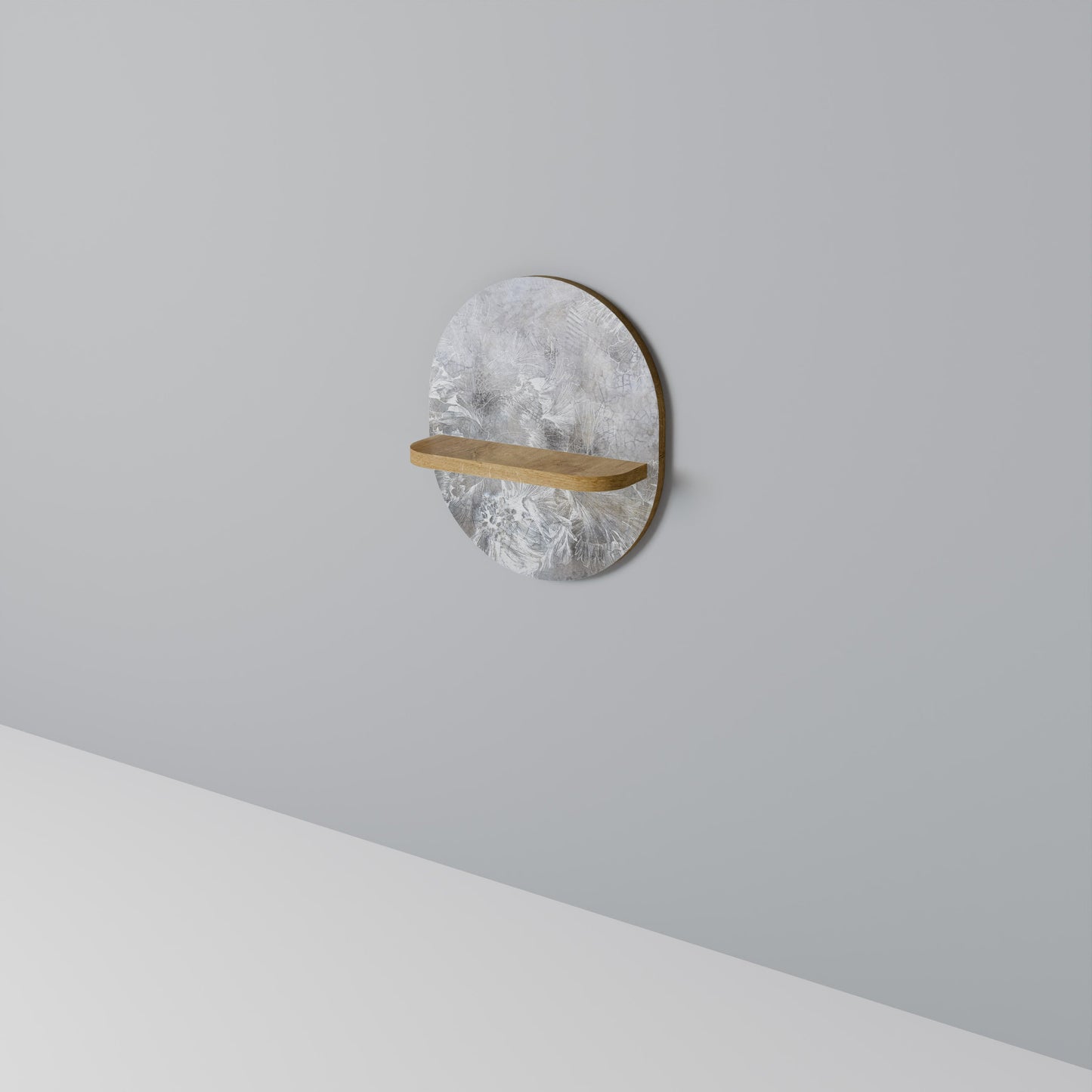 WHITE WHISPER Mensola ovale in effetto rovere