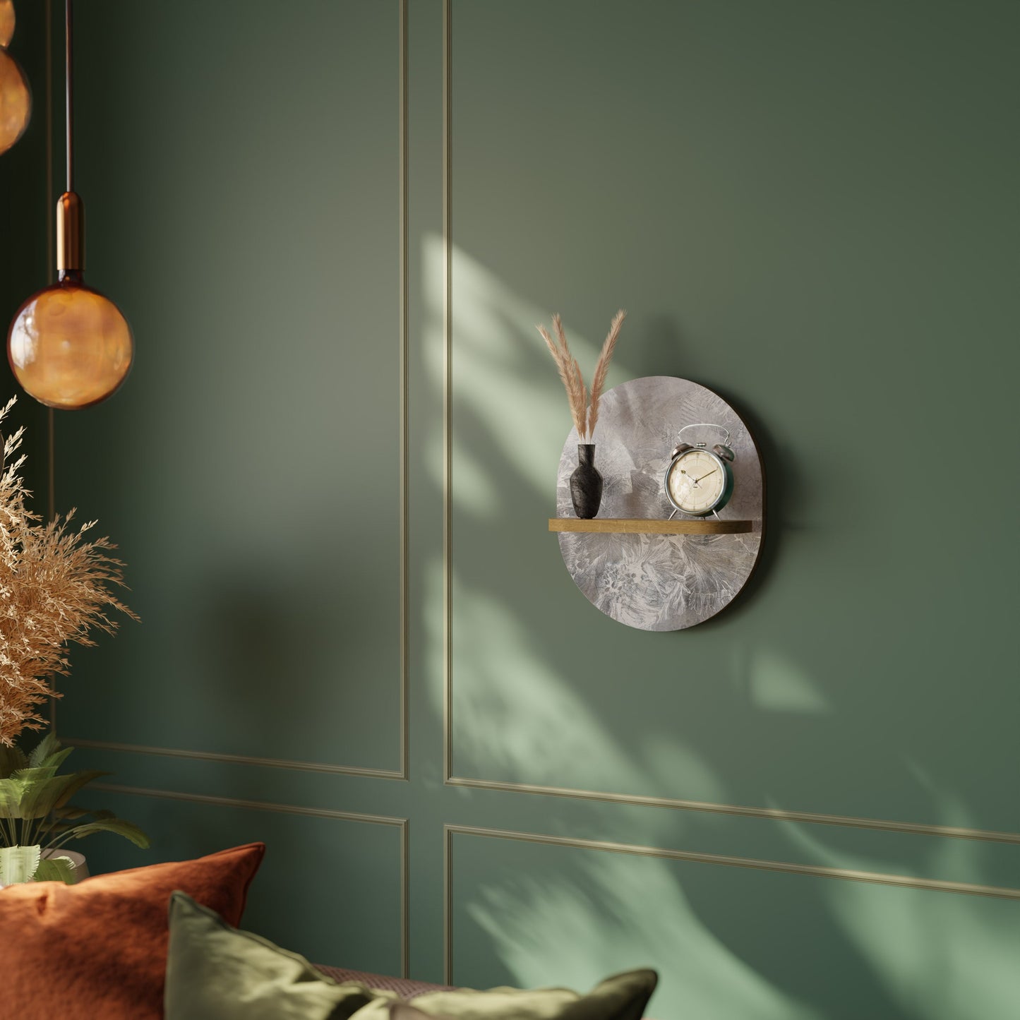 WHITE WHISPER Mensola ovale in effetto rovere