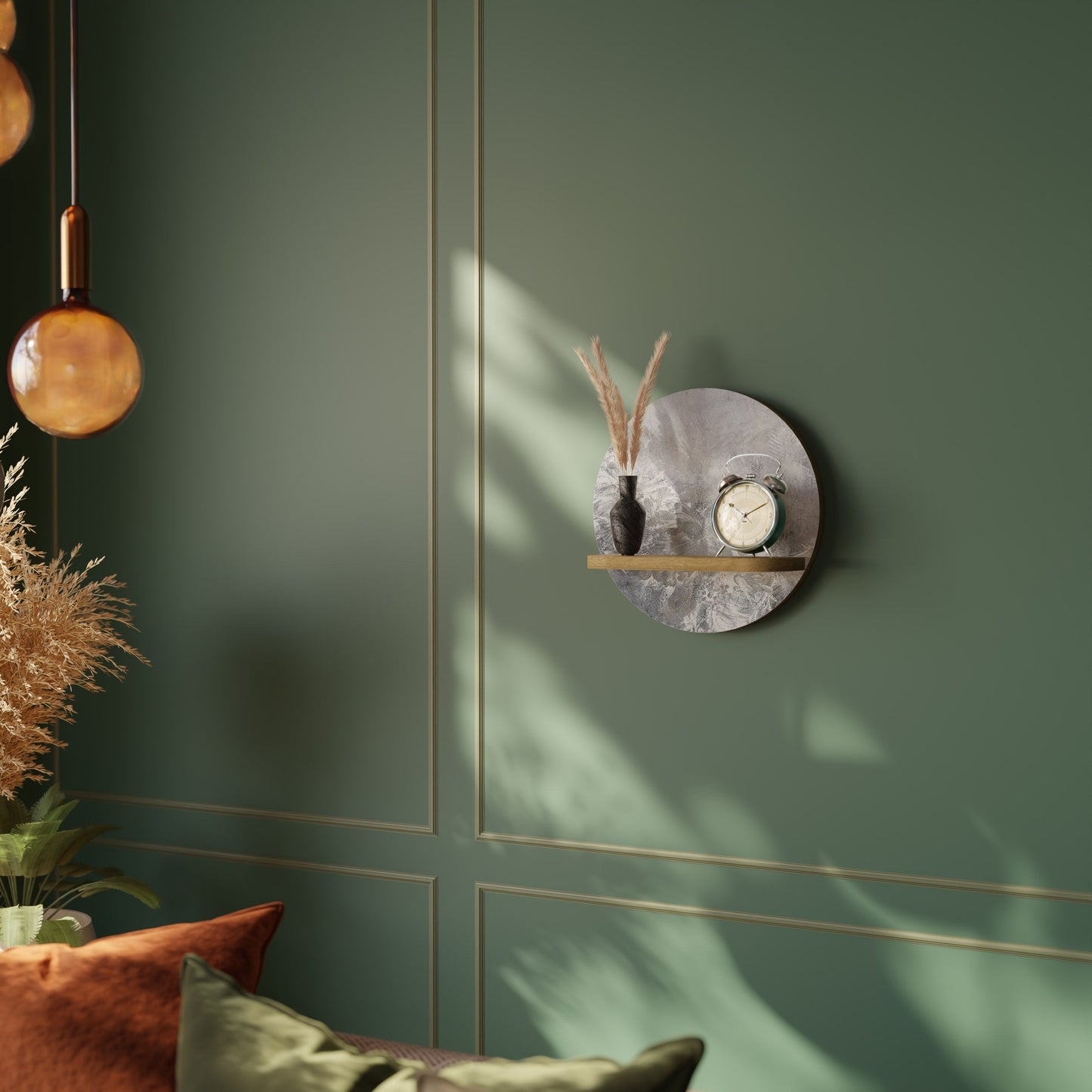 WHITE WHISPER Mensola rotonda per arte in effetto rovere