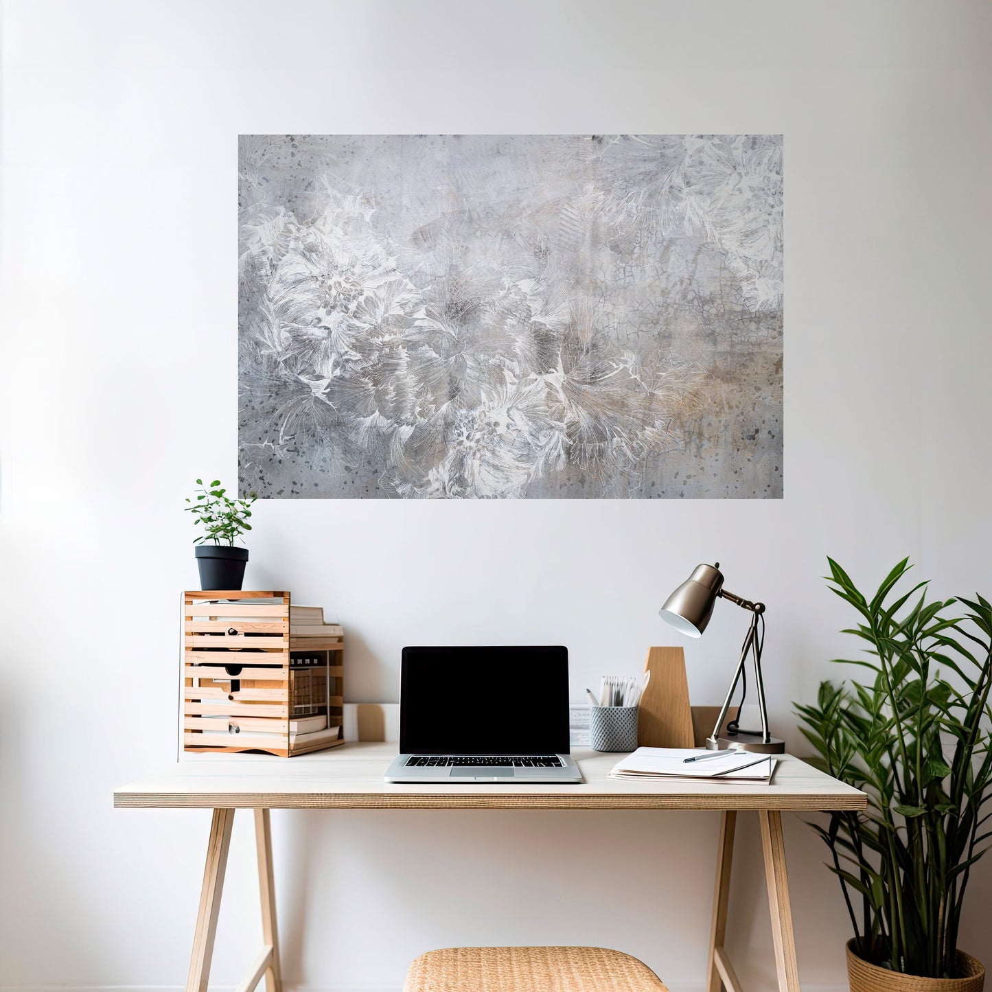 WHITE WHISPER Poster orizzontale staccabile e attaccabile